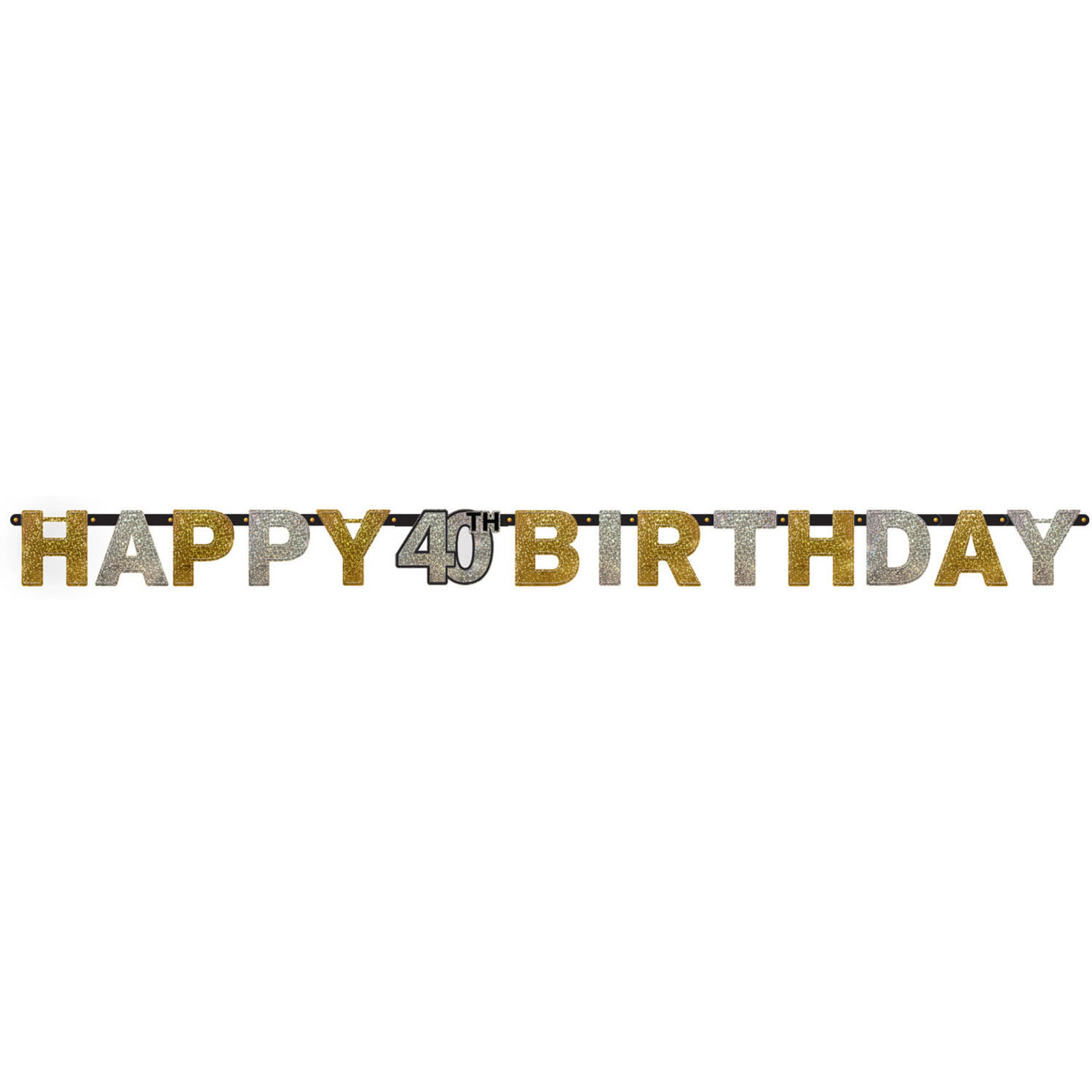 Letter Banner 40 Sparkling Celebration Gold Foil 213 x 16.2 cm