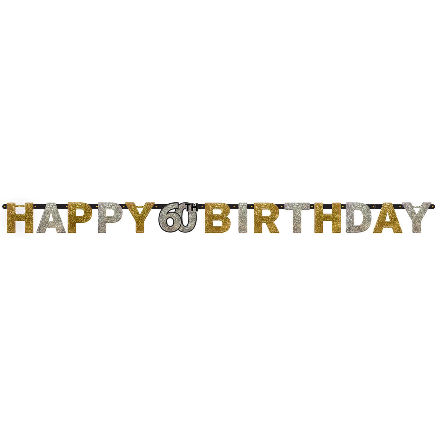 Letter Banner 60 Sparkling Celebration Gold Foil 213 x 16.2 cm