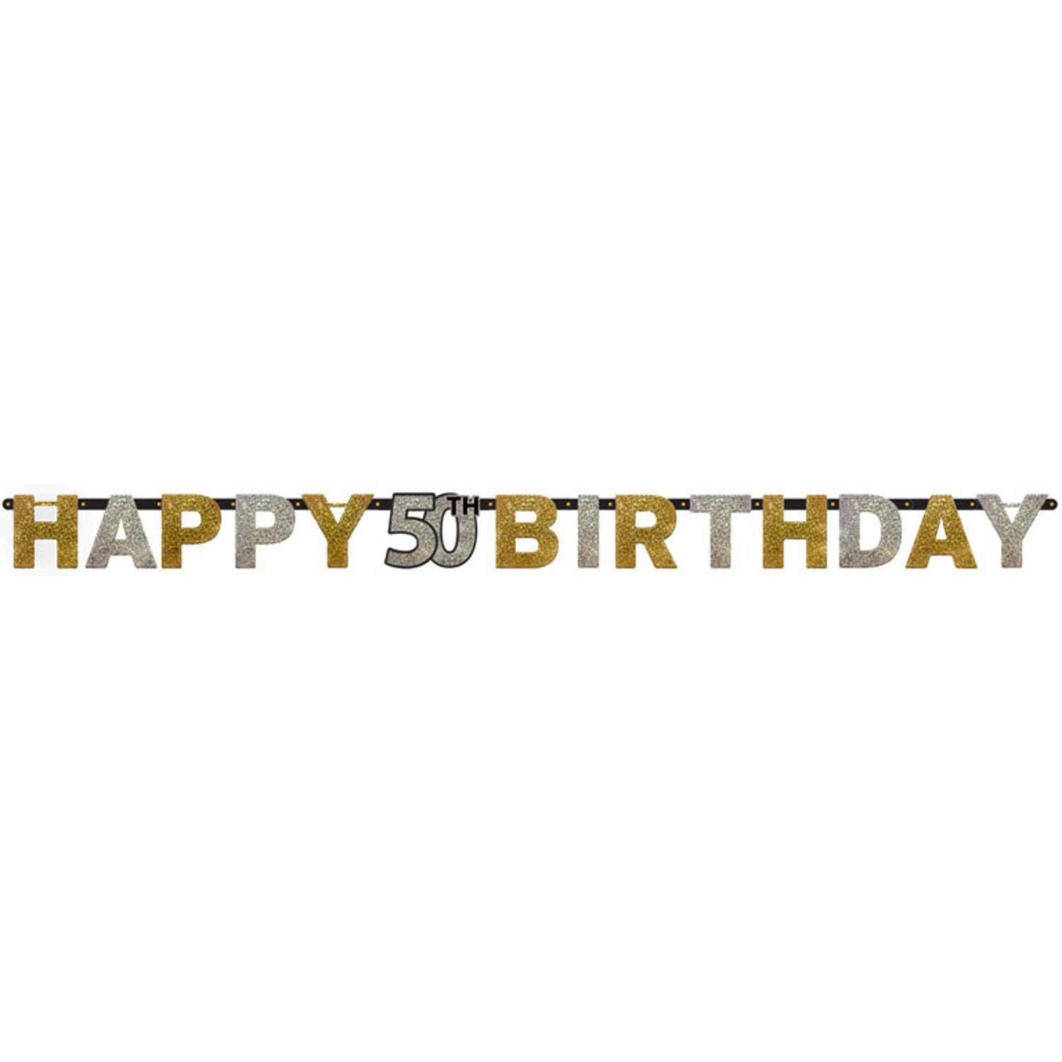 Letter Banner 50 Sparkling Celebration Gold Foil 213 x 16.2 cm