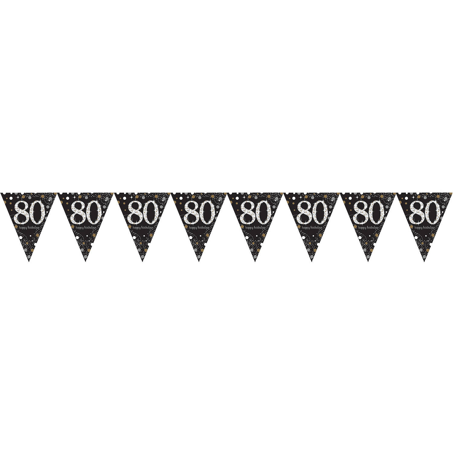 Pennant Banner 80 Sparkling Celebration Gold Foil 396.2 x 21.5 cm