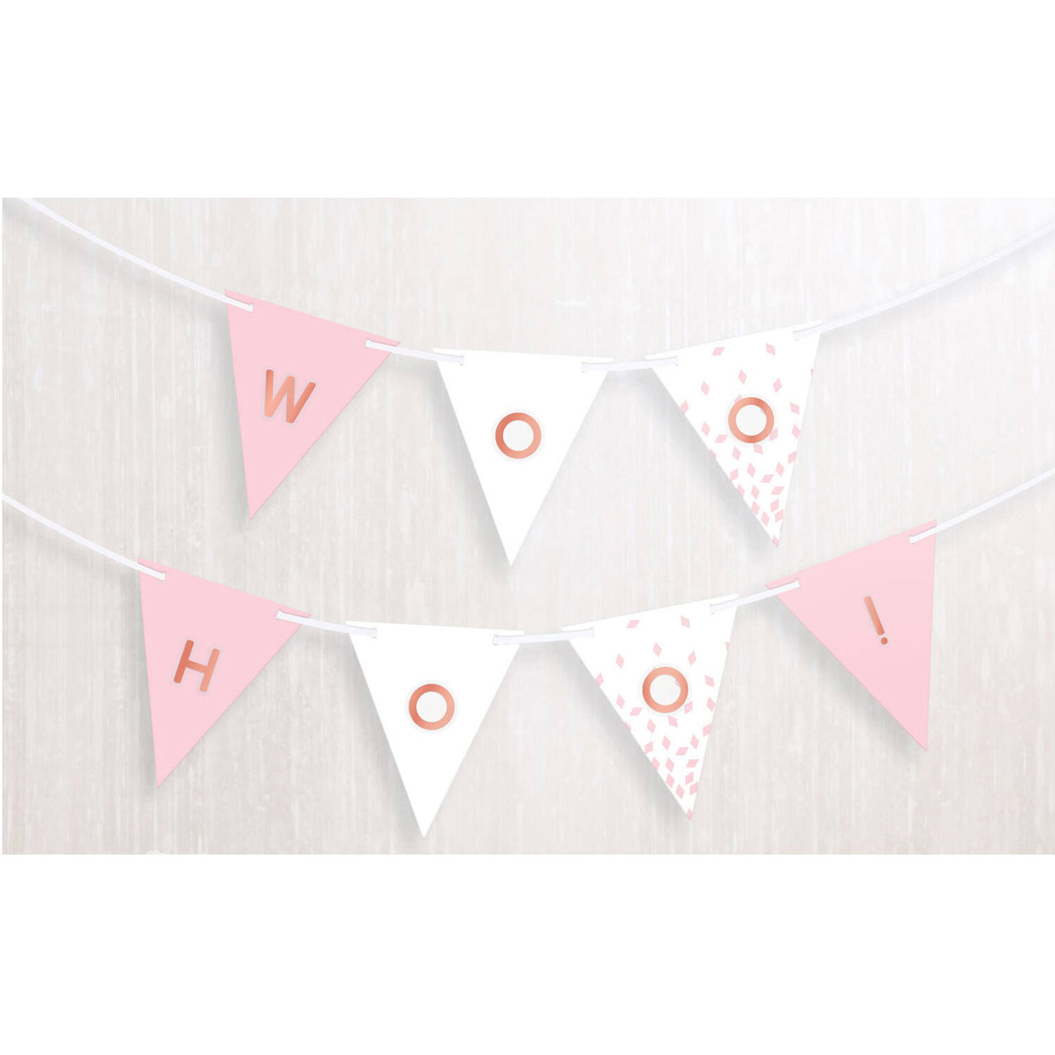 Pennant Banner Rose Gold Blush Paper Personalizable 457 x 17.7 cm
