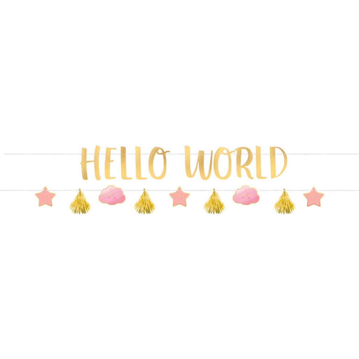 Letter Banner Kit Oh Baby Girl 2 Parts Paper 176.8 x 17.8 cm / 176.8 x 11.4 cm