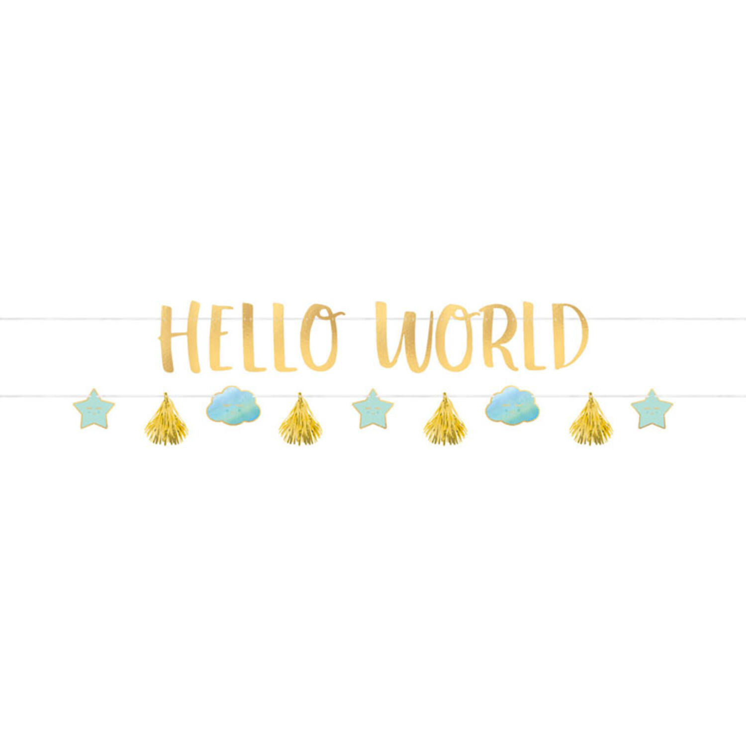 Letter Banner Kit Oh Baby Boy 2 Parts Paper 176.8 x 17.8 cm / 176.8 x 11,4 cm