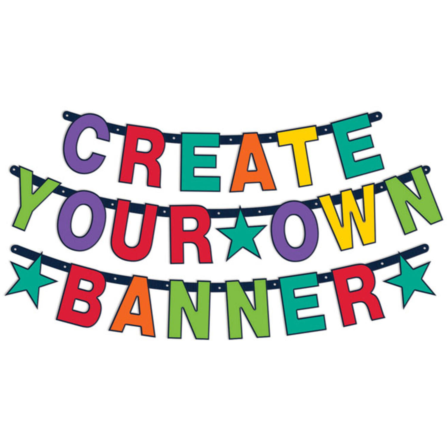 Letter Banner Birthday Accessories Rainbow Personalizable 84 Parts Height 11,4 cm