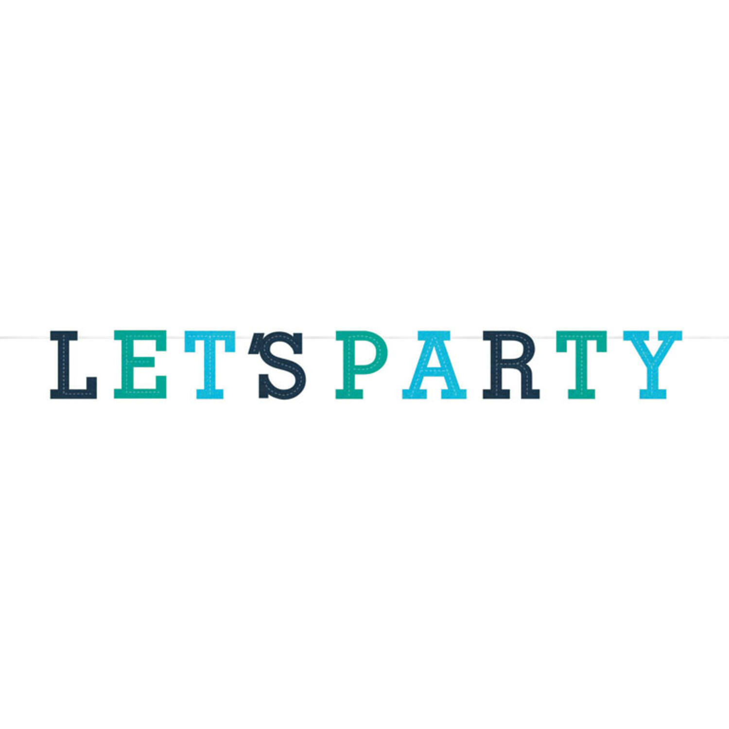 Letter Banner Birthday Accessories Blue Felt 167 cm
