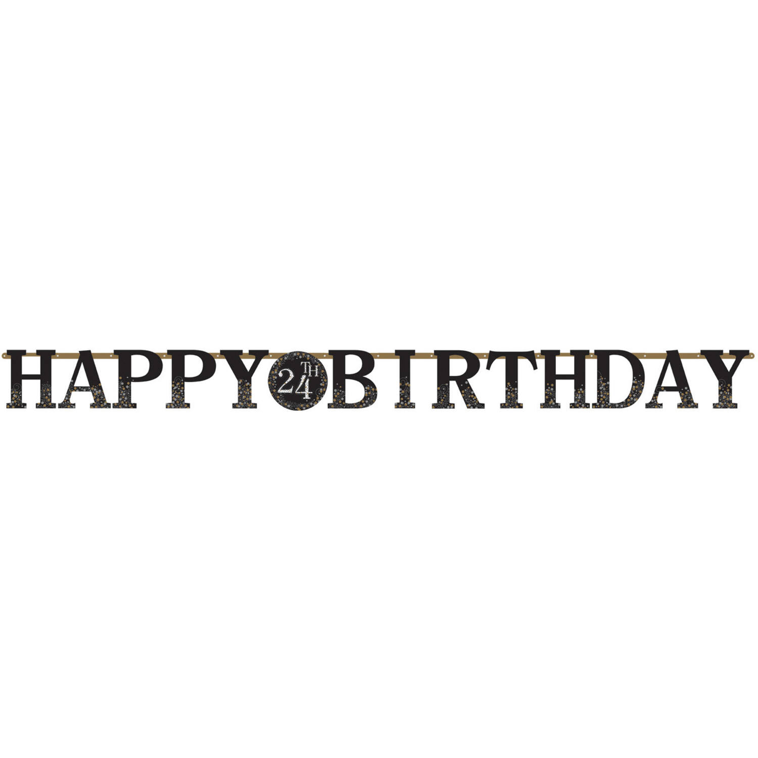Letter Banner Sparkling Gold Celebrations with Add Any Age Stickers