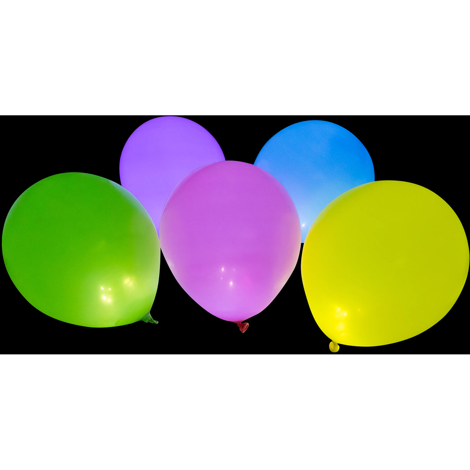 5 Latex Balloons LED assorted 27.5 cm / 11"