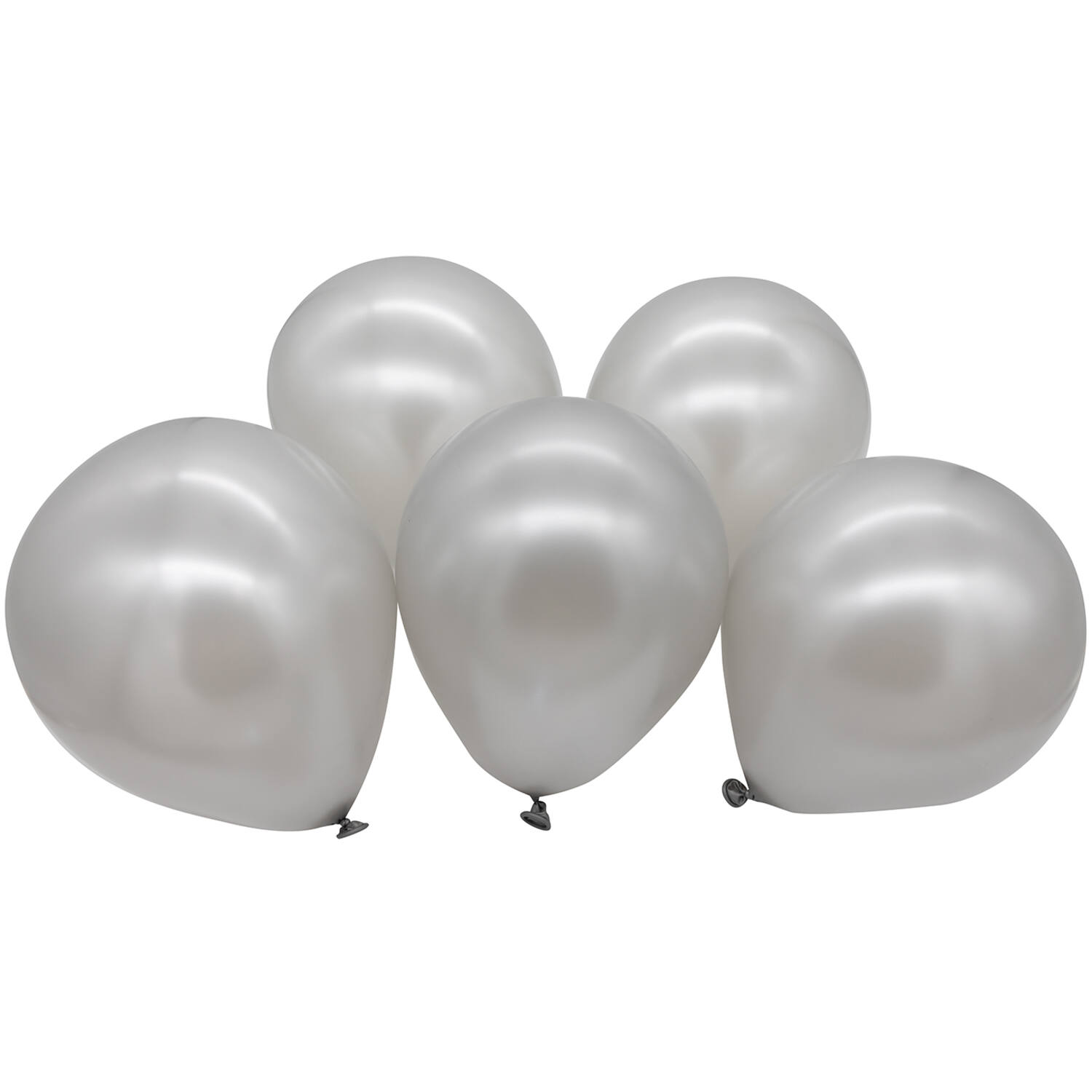 5 Latex Balloons LED Silver 27.5 cm / 11"