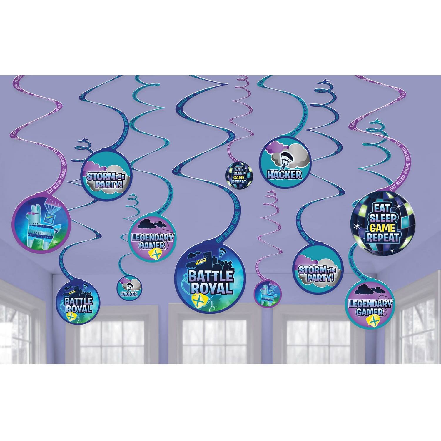 12 Swirl Decorations Battle Royale Paper 13 cm