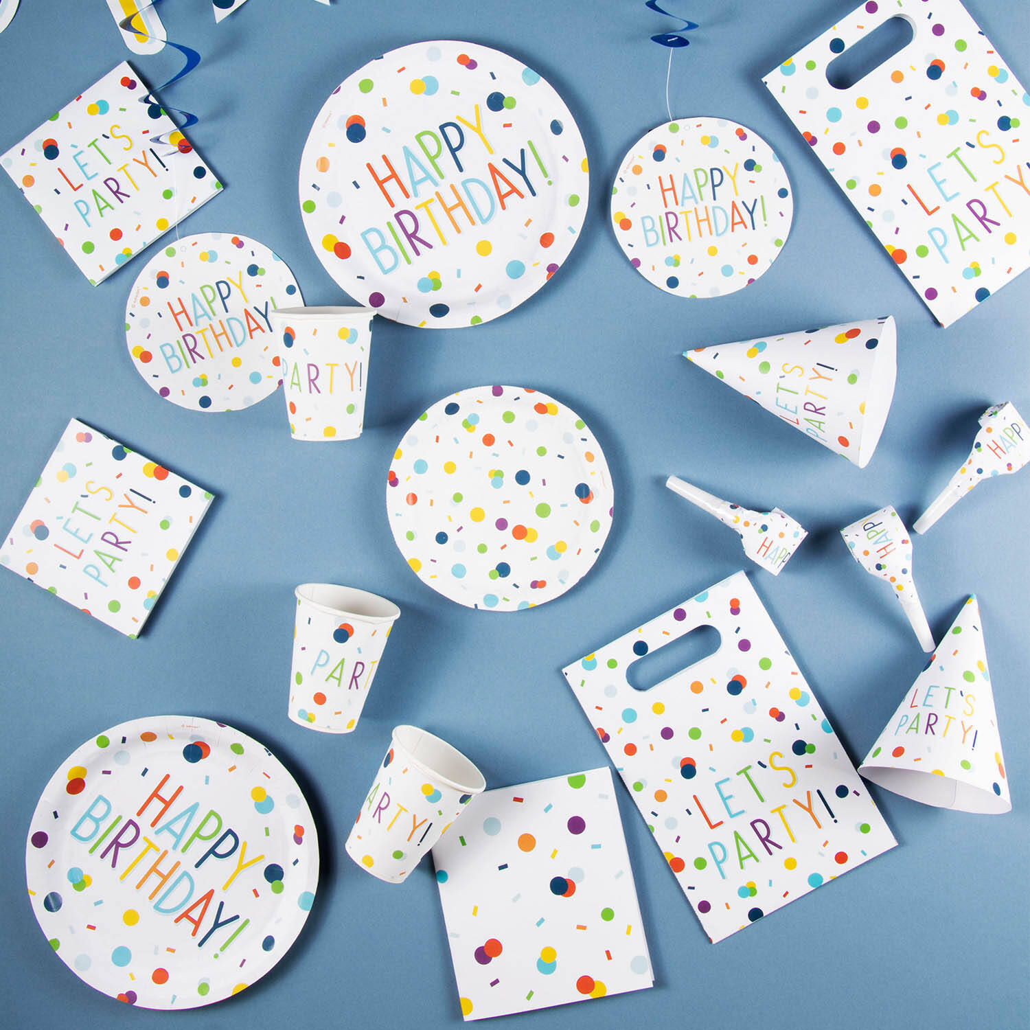 Gift Bags - Confetti "LET'S PARTY" - 15 x 23 cm - 8 pieces