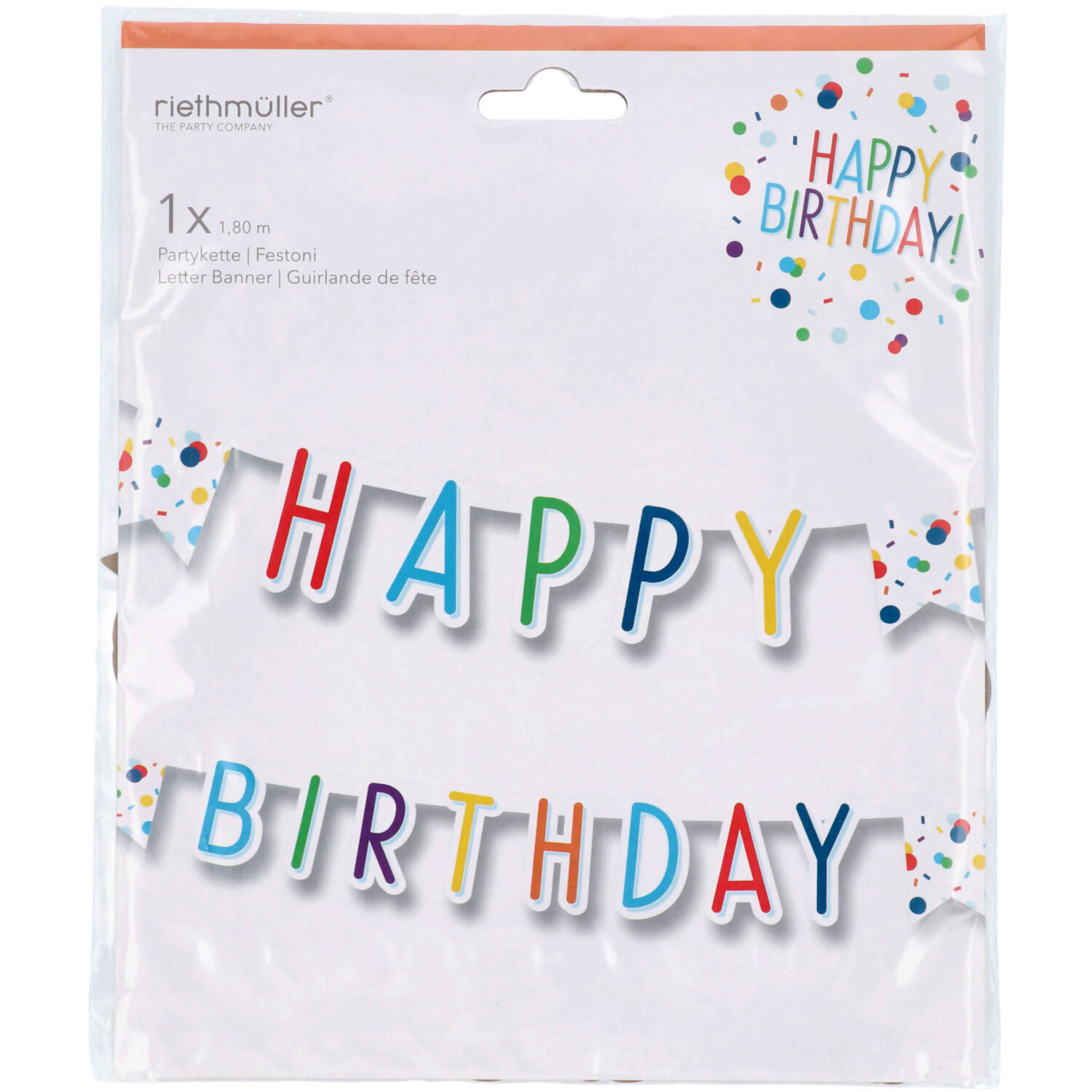 Letter Banner - Confetti "Happy Birthday" - 1.8 metres