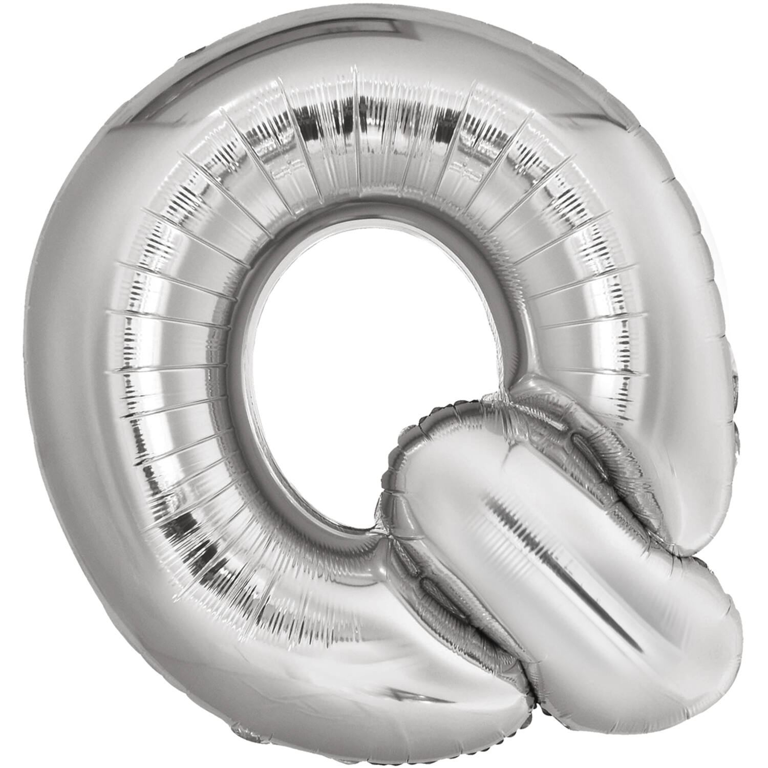 Large Letter Q Silver Foil Balloon N34 Packaged 79 cm x 72 c