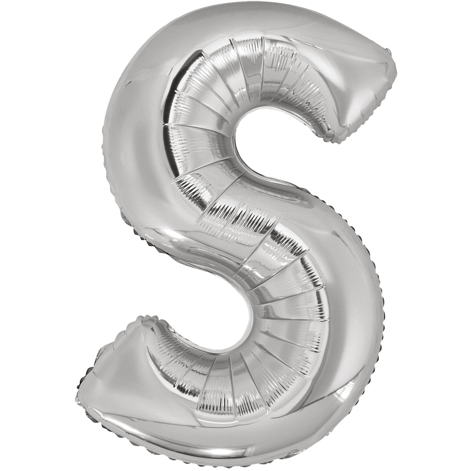 Large Letter S Silver Foil Balloon N34 Packaged 83 cm x 55 c
