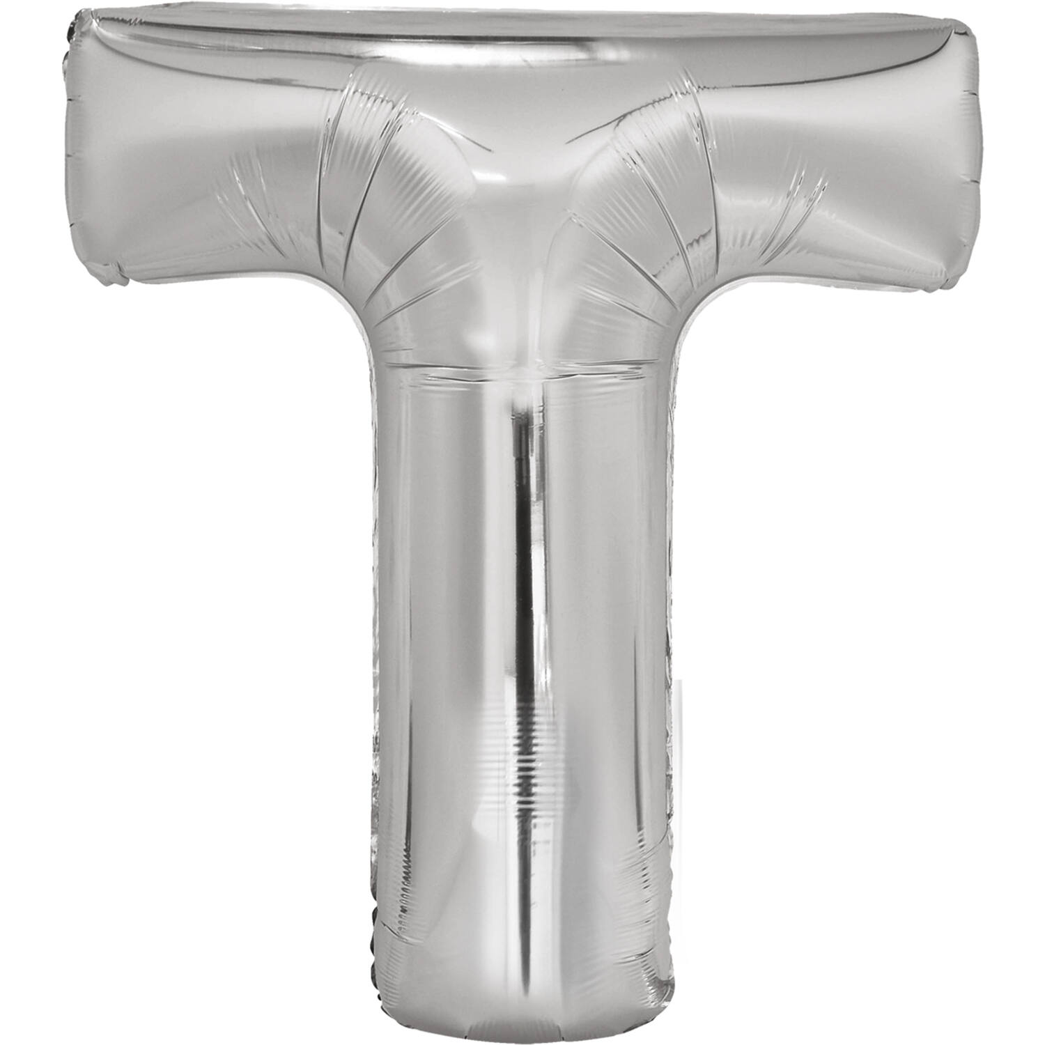 Large Letter T Silver Foil Balloon N34 Packaged 86 cm x 74 c