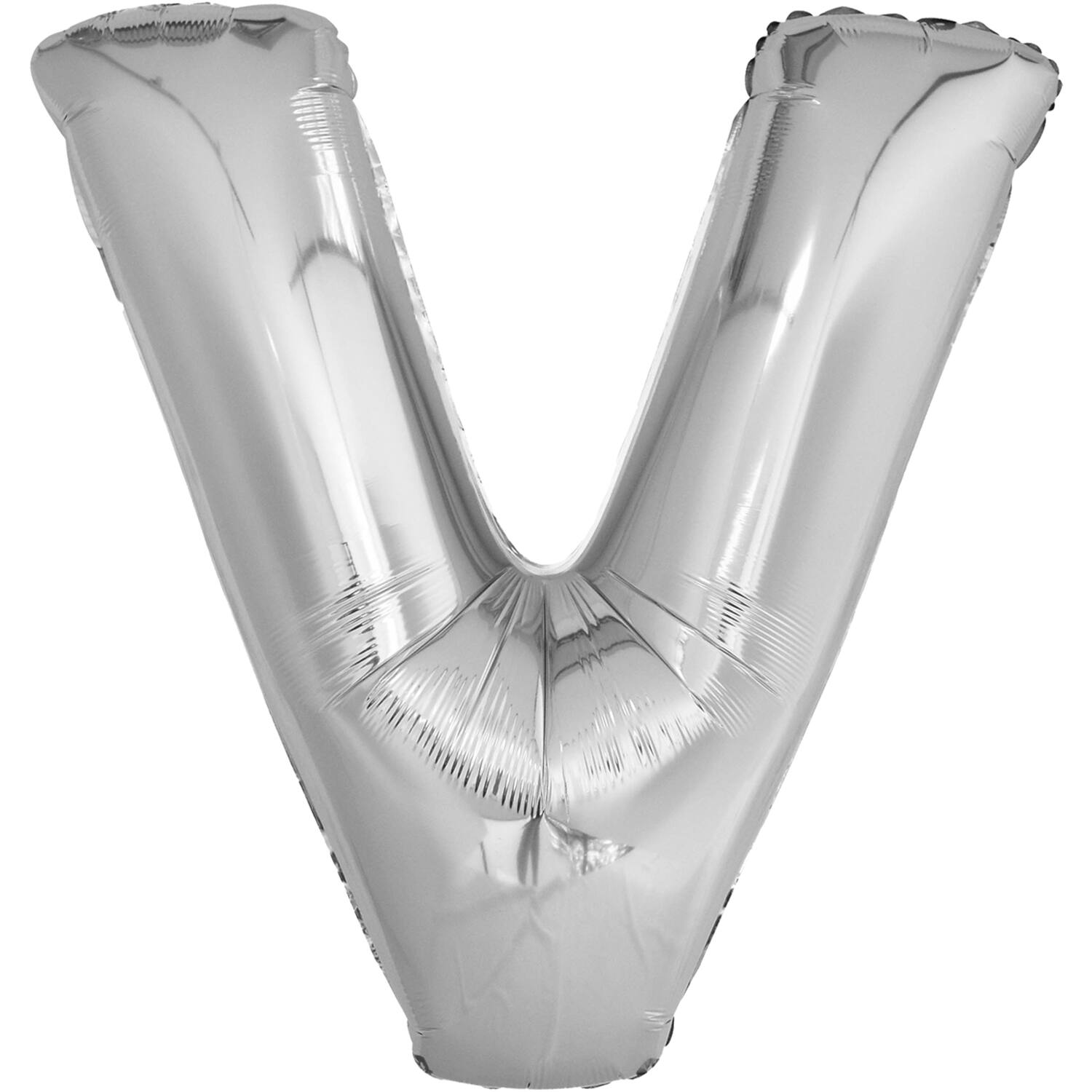 Large Letter V Silver Foil Balloon N34 Packaged 84 cm x 78 c