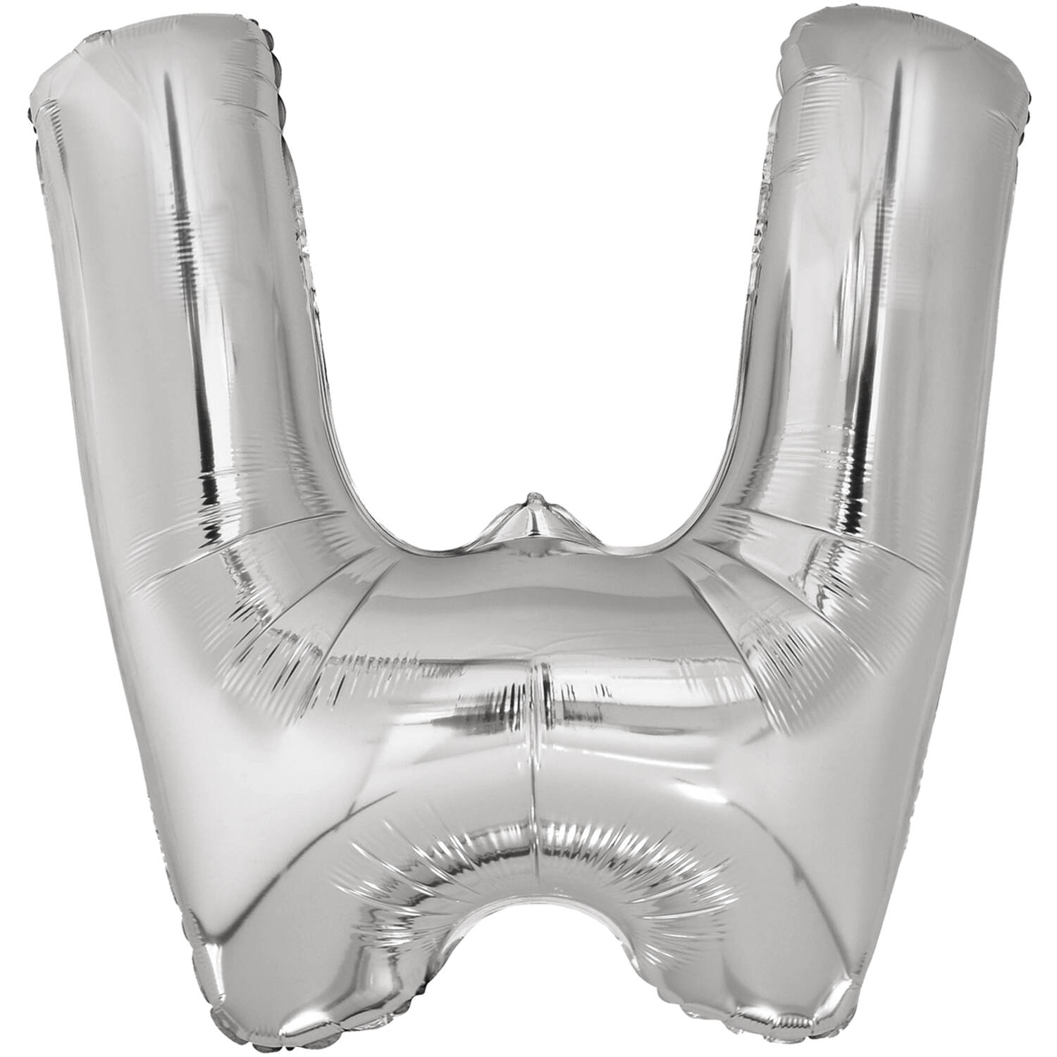 Large Letter W Silver Foil Balloon N34 Packaged 83 cm x 79 c