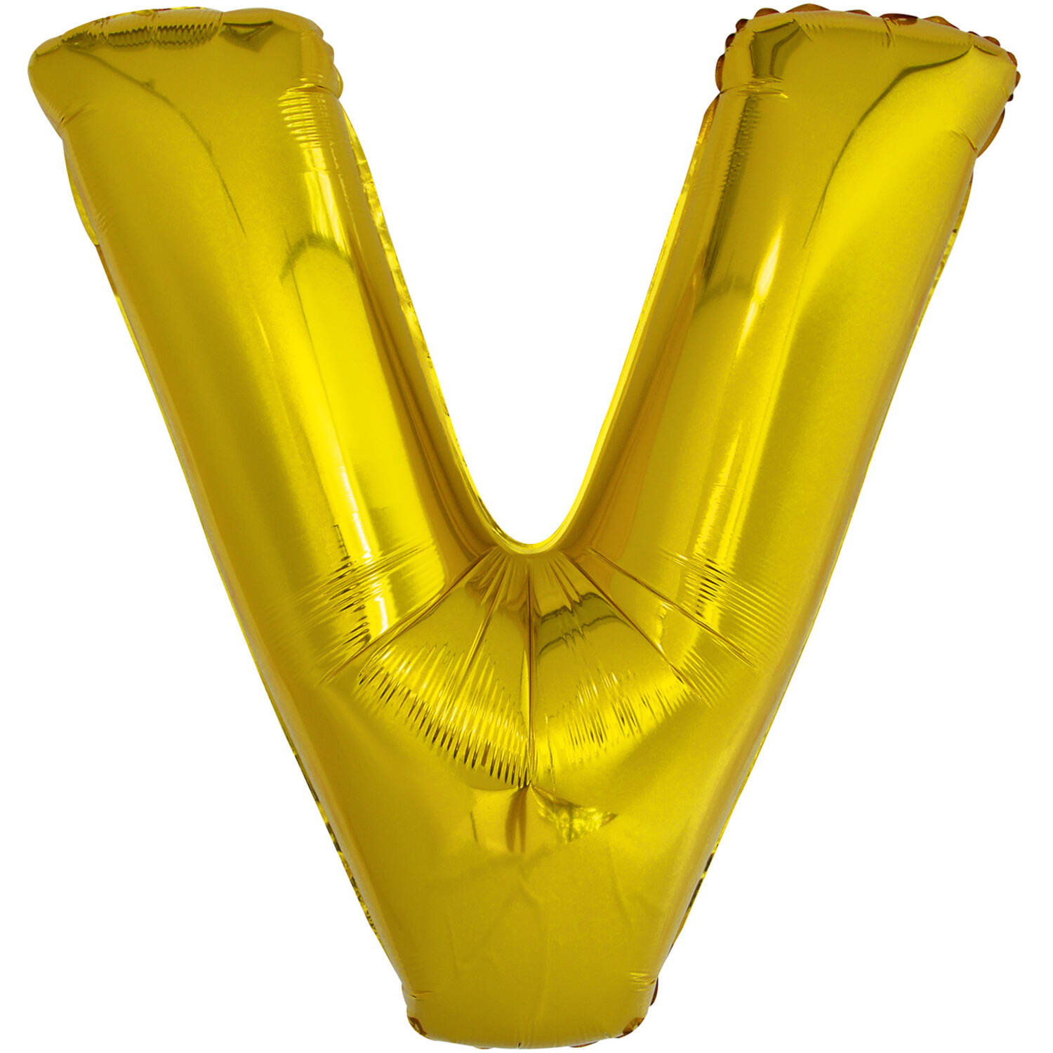 Large Letter V Gold Foil Balloon N34 Packaged 84 cm x 78 cm