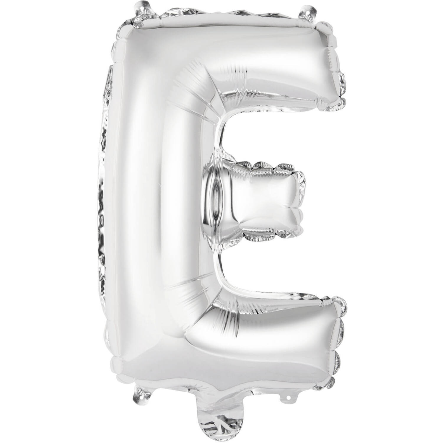 Mini Letter E Silver Foil Balloon N16 Packaged 33 cm x 21 cm