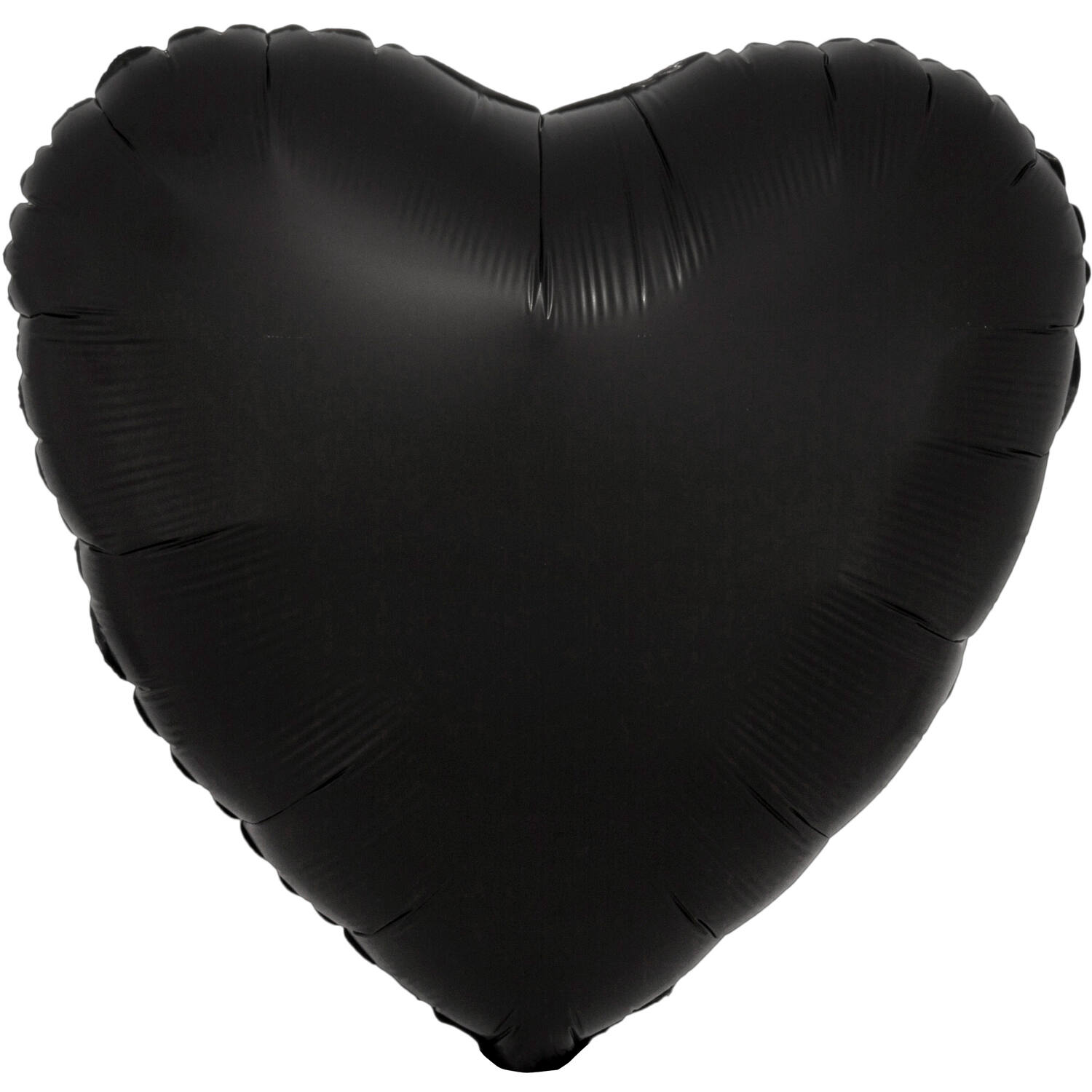 Standard Silk Lustre Black Heart Foil Balloon C16 Packaged 43 cm