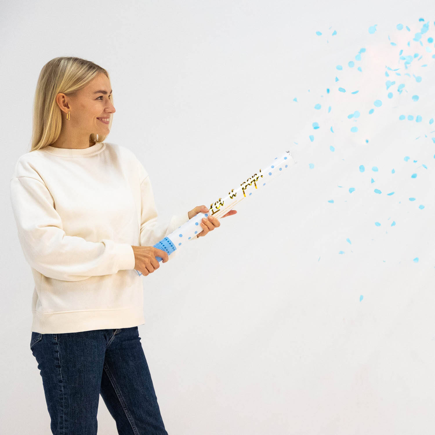 Confetti Cannon Blue Round Paper 60 cm