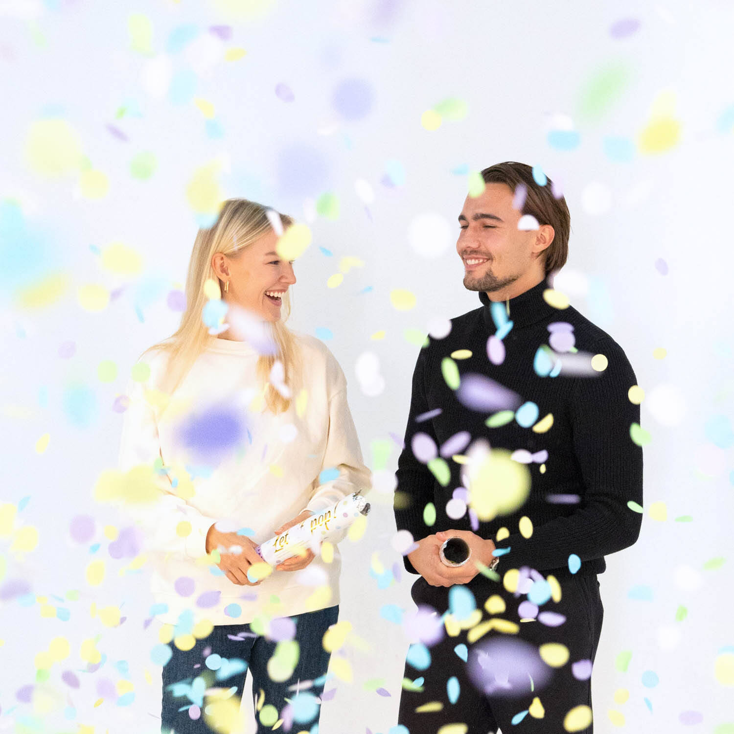 Confetti Cannon Multicolor Round Pastel Paper 40 cm