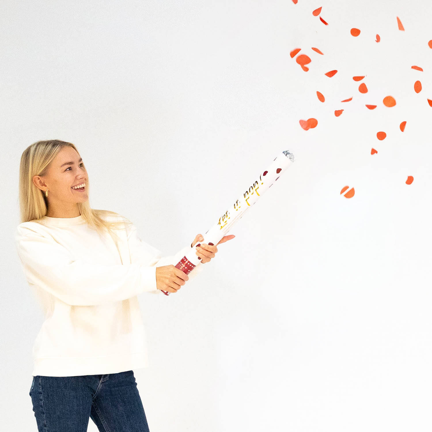 Confetti Cannon Rose Petals Red Paper 60 cm