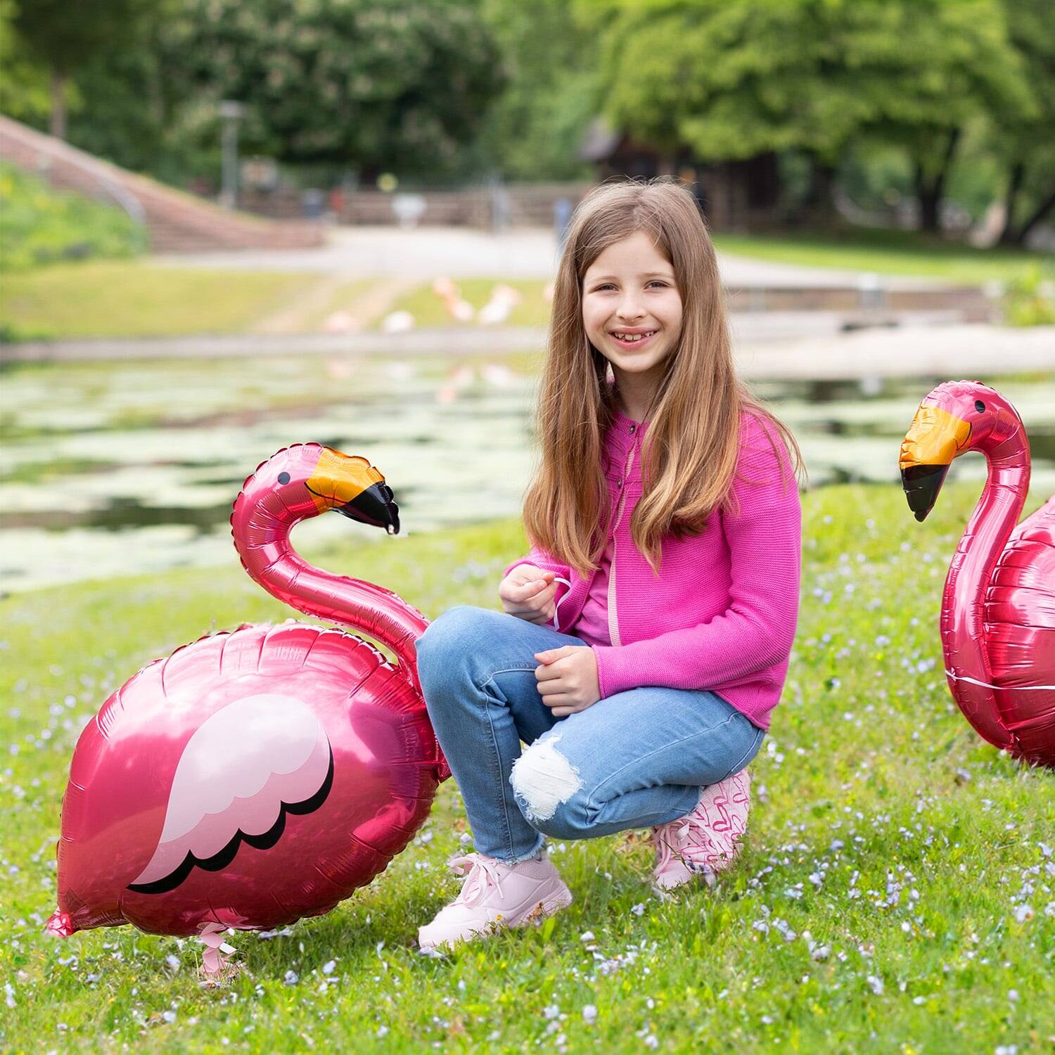 Walking Balloon Flamingo Foil Balloon W24 Packaged 83 cm x 71 cm