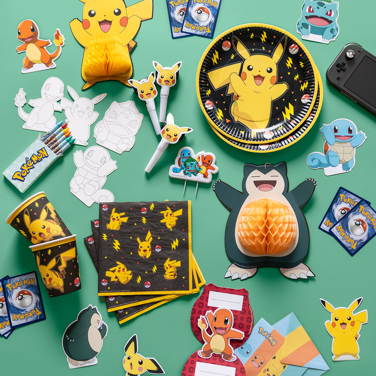 8 Plates Pokémon 2024 Paper Round 23 cm