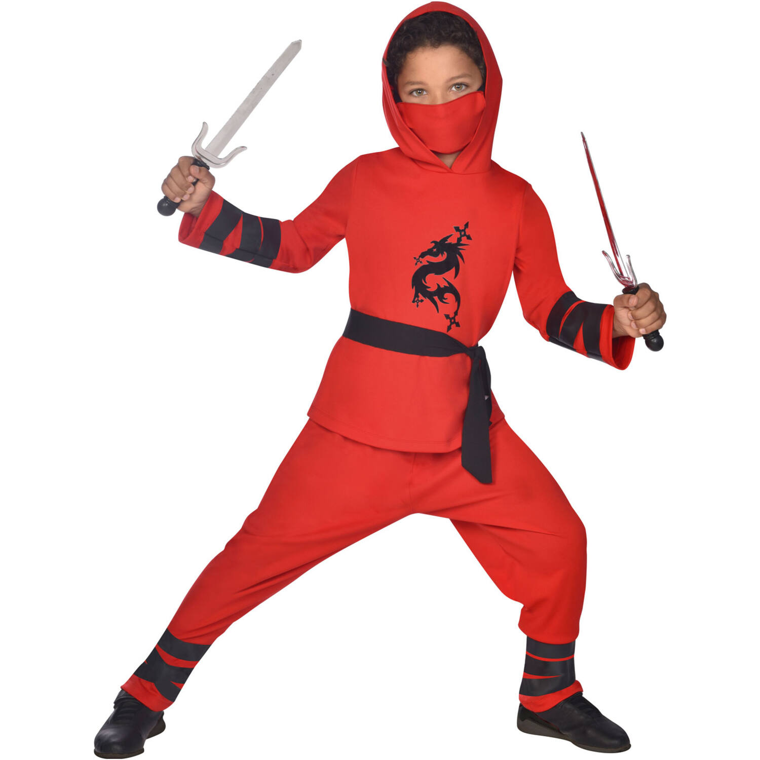 Child Costume Ninja Warrior Rot Age 10-12 Years