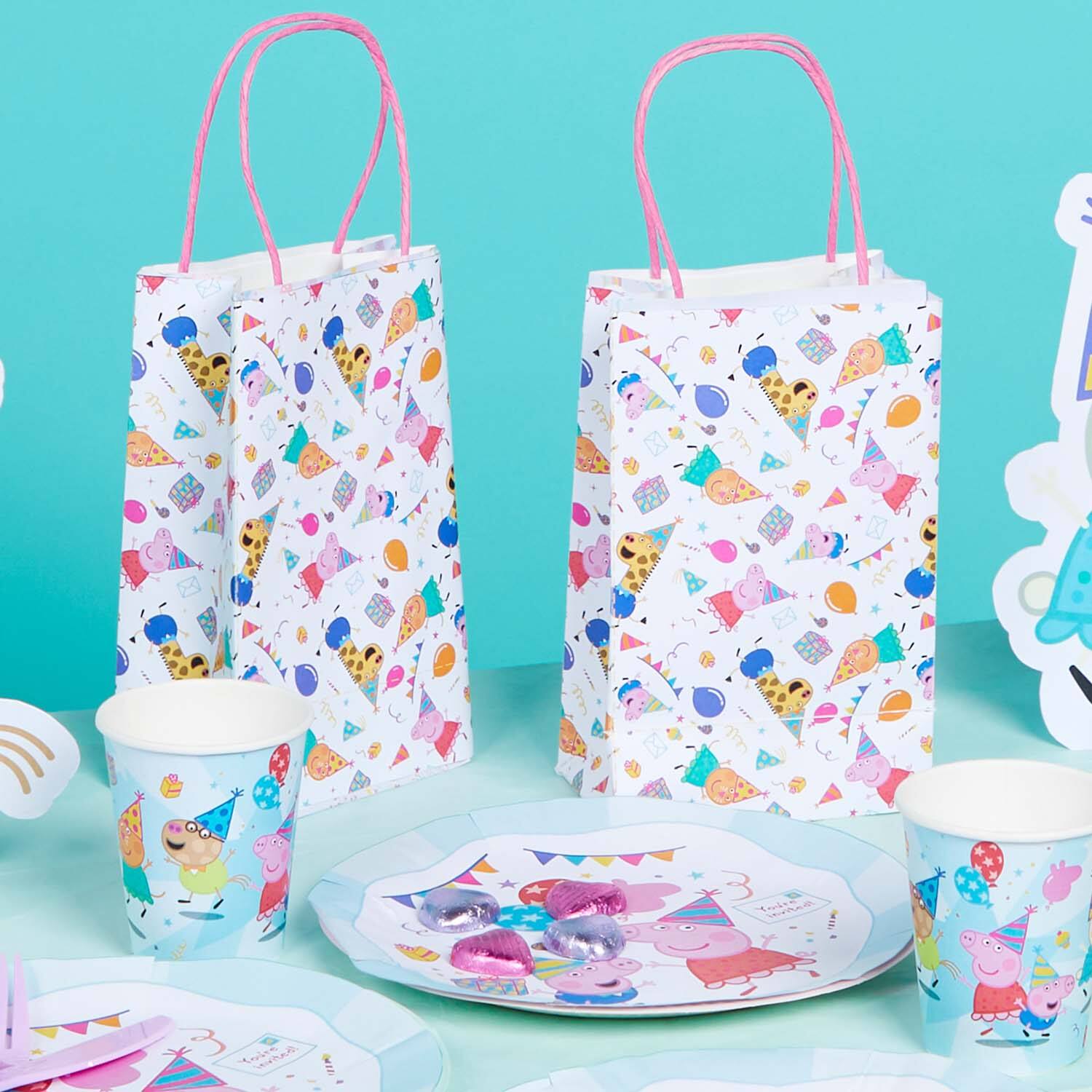 8 Lootbags Peppa Pig Paper 12,7 cm x 21,5 cm