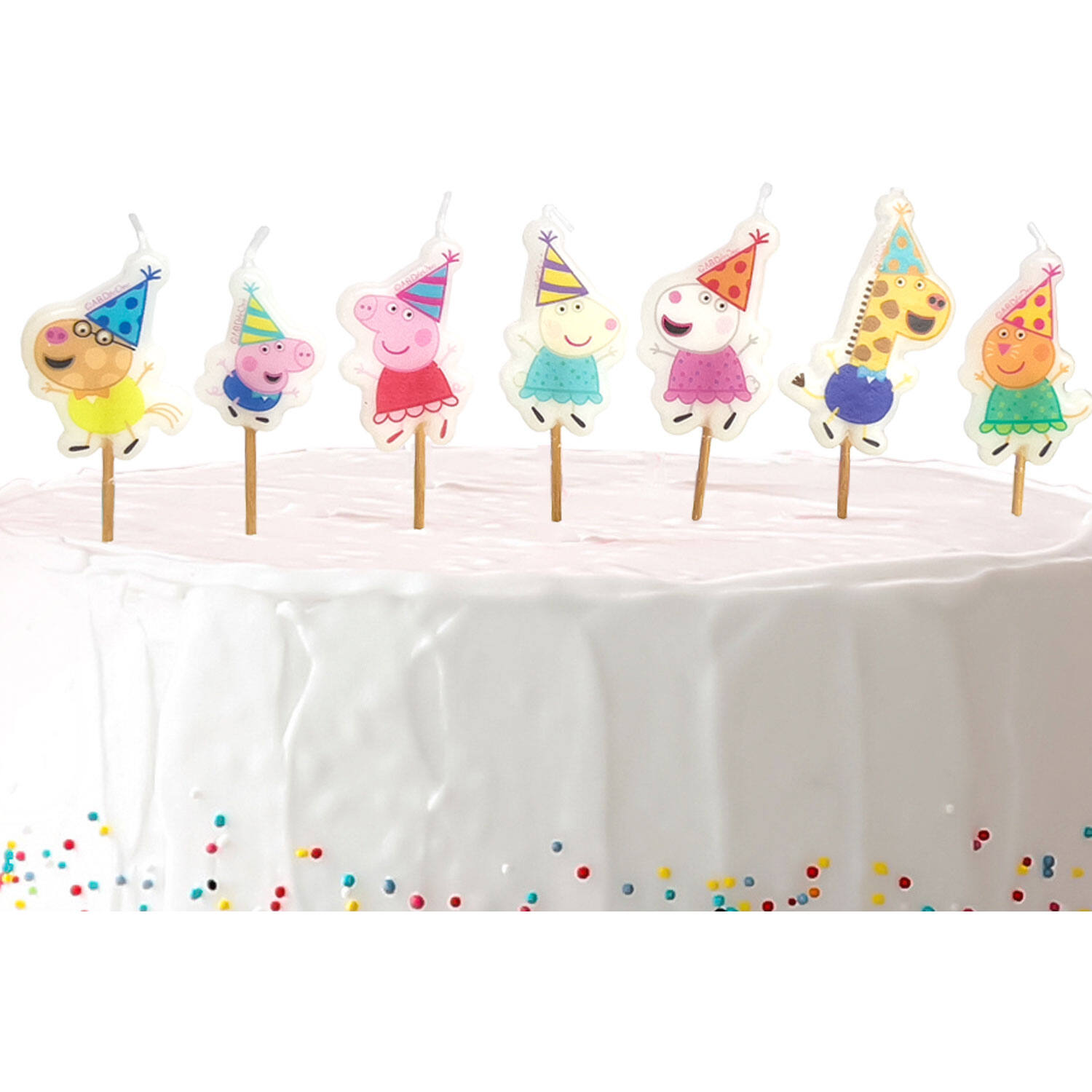 7 Mini Character Candles Peppa Pig 2,4 cm - 5,4 cm