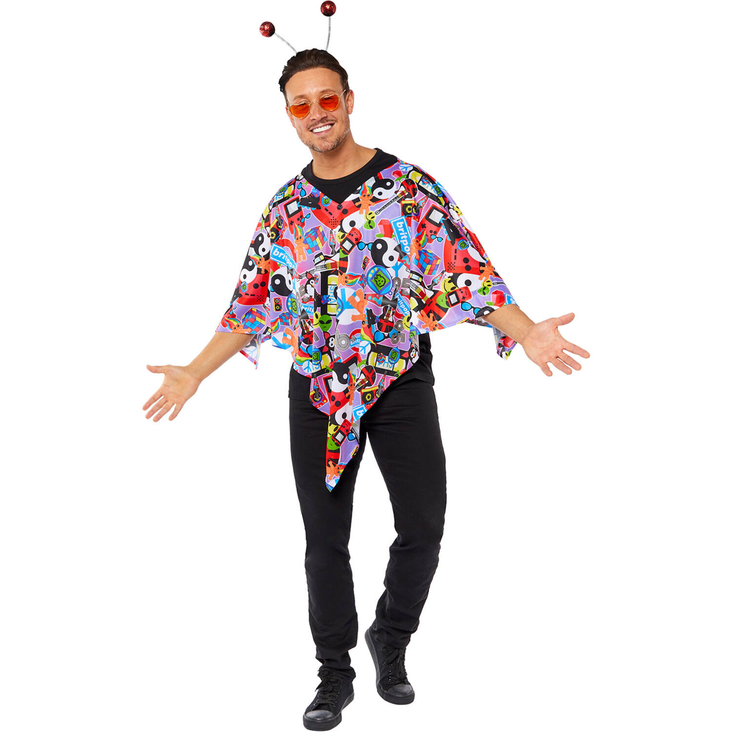 Adult Costume 90's Hippy Poncho One Size