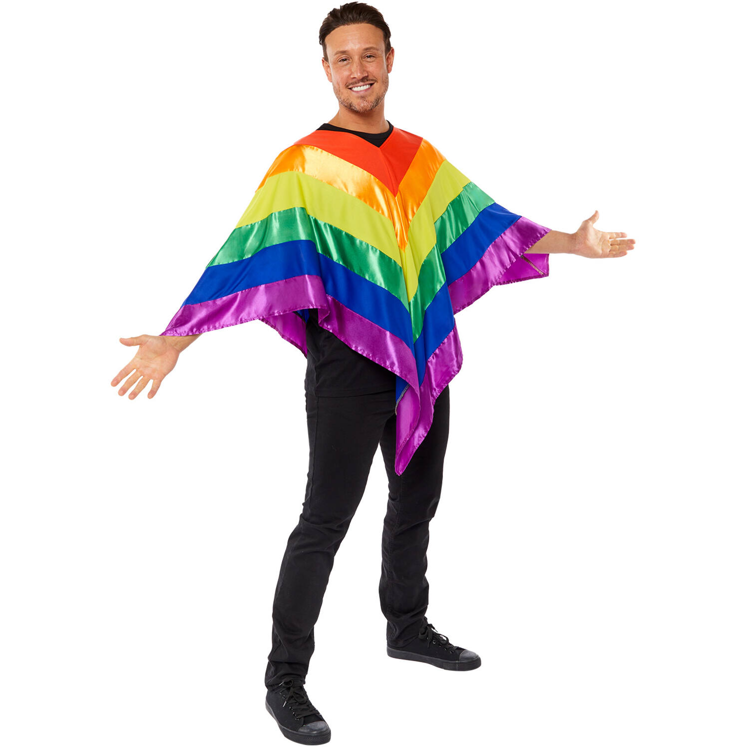 Adult Costume Rainbow Poncho Onesie