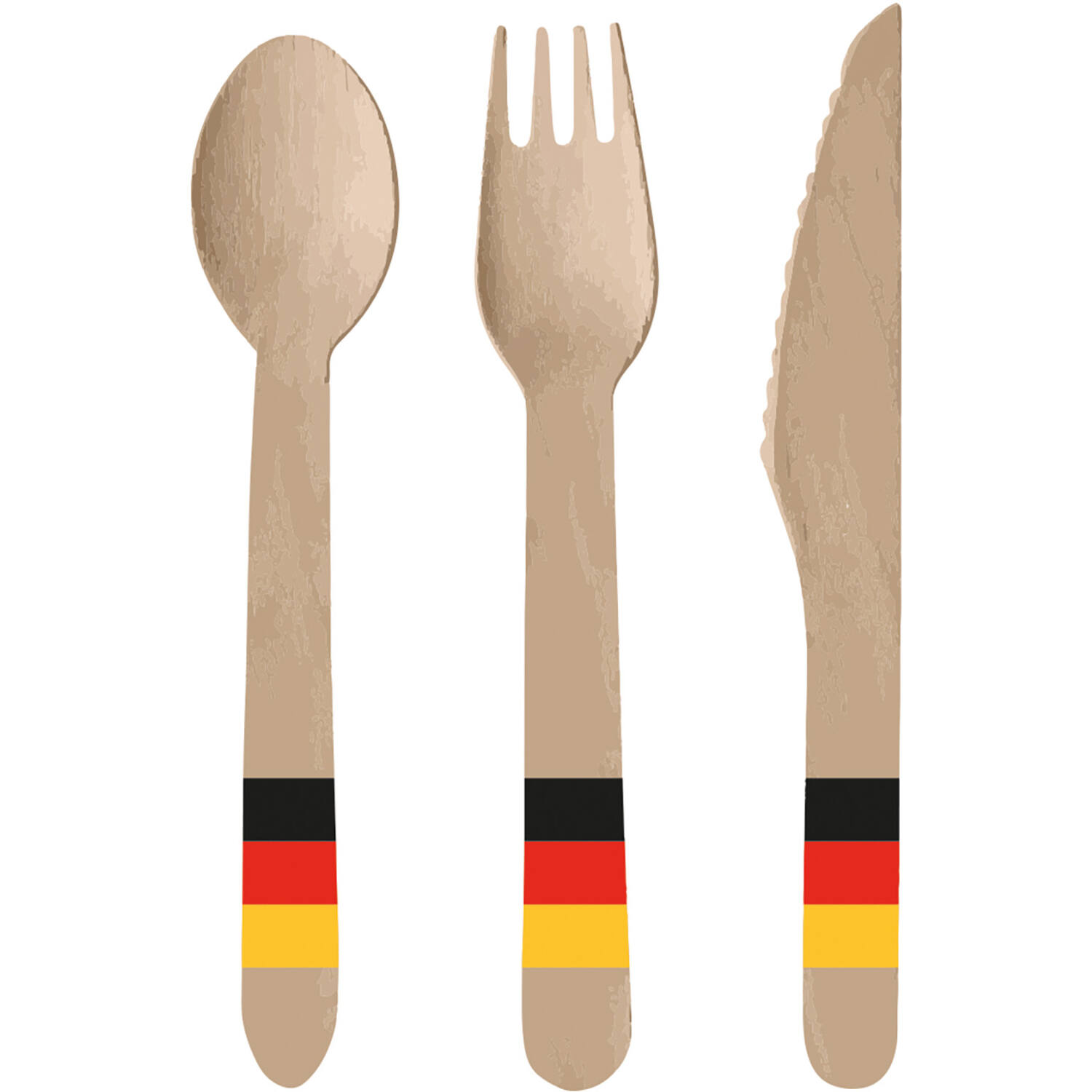 Cutlery All Over Germany Wood (8 Knives, 8 Spoons, 8 Forks) 16.5 cm / 15.9 cm / 15.8 cm