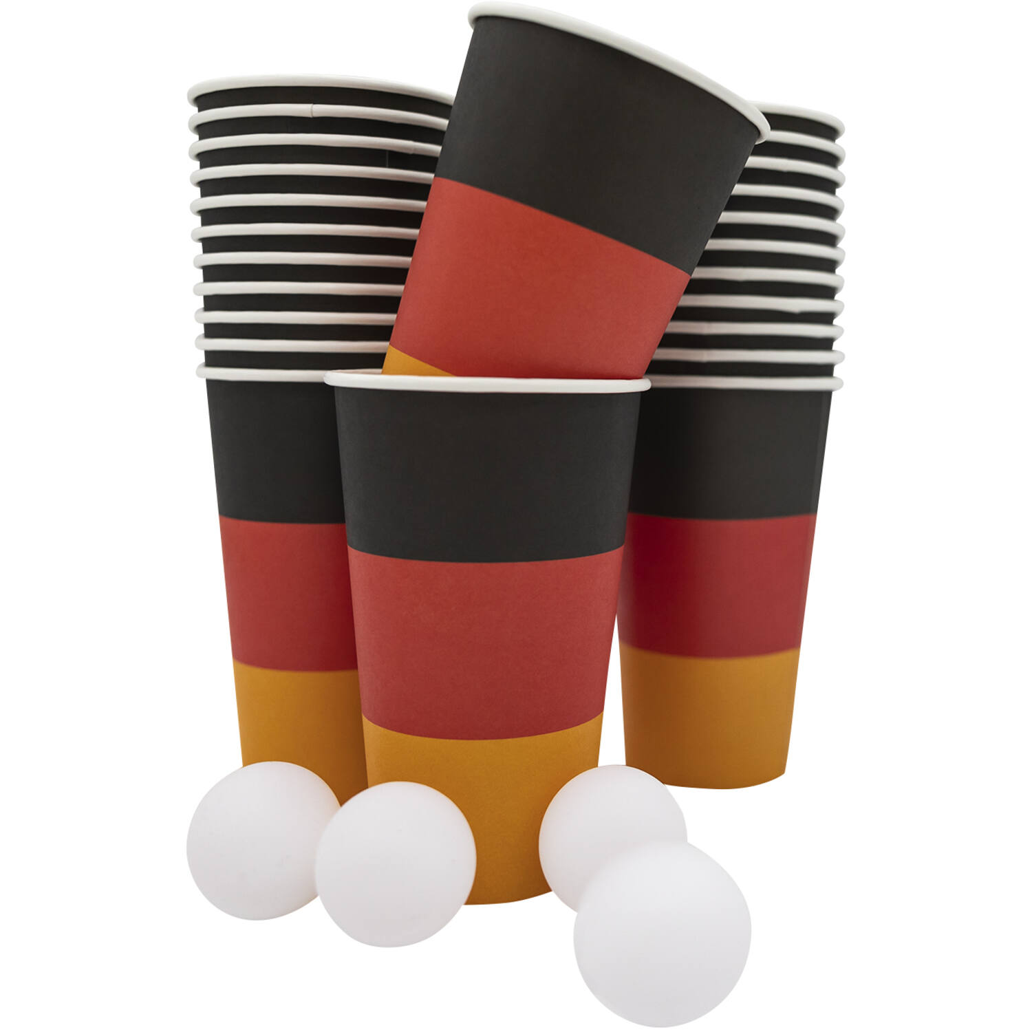 Drinking Game Beer Pong Set All Over Germany with 24 Cups and 4 Balls Paper Cups