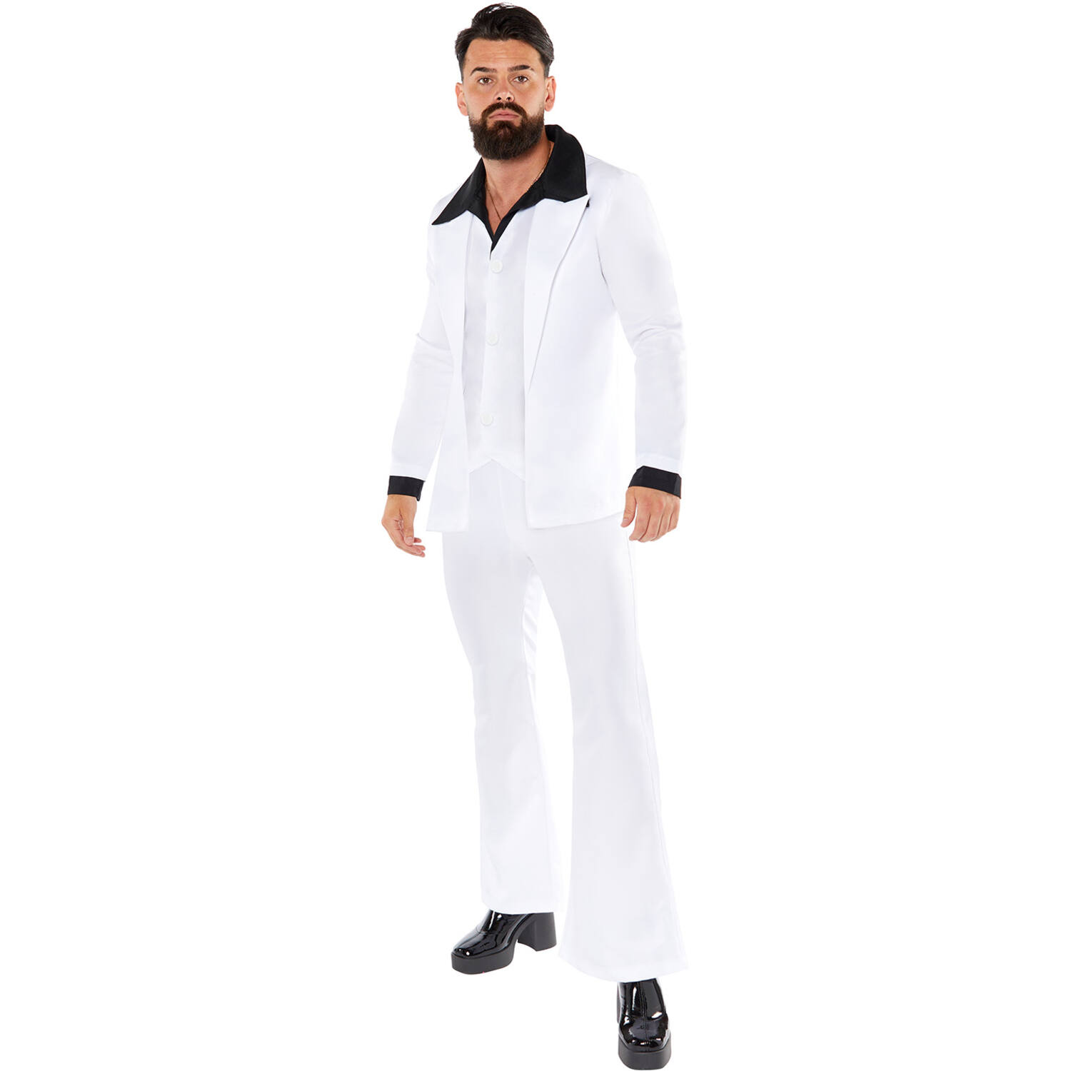 Adult Costume 70's Suit White Size S