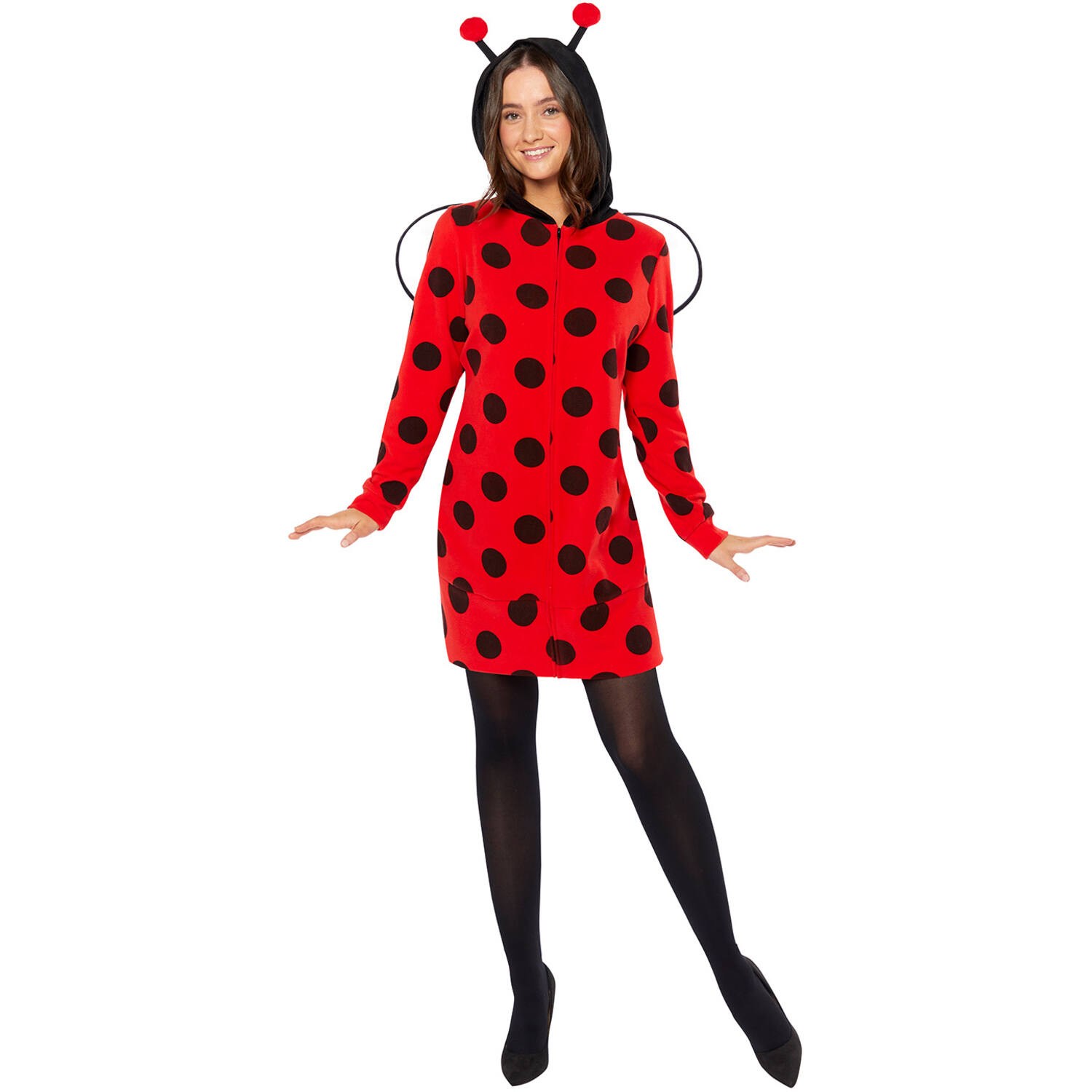 Adult Costume Ladybug Fleece Dress - Ladies Size M/L