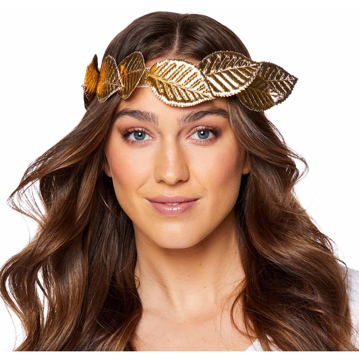 Headband Gold fabric Leaf One size