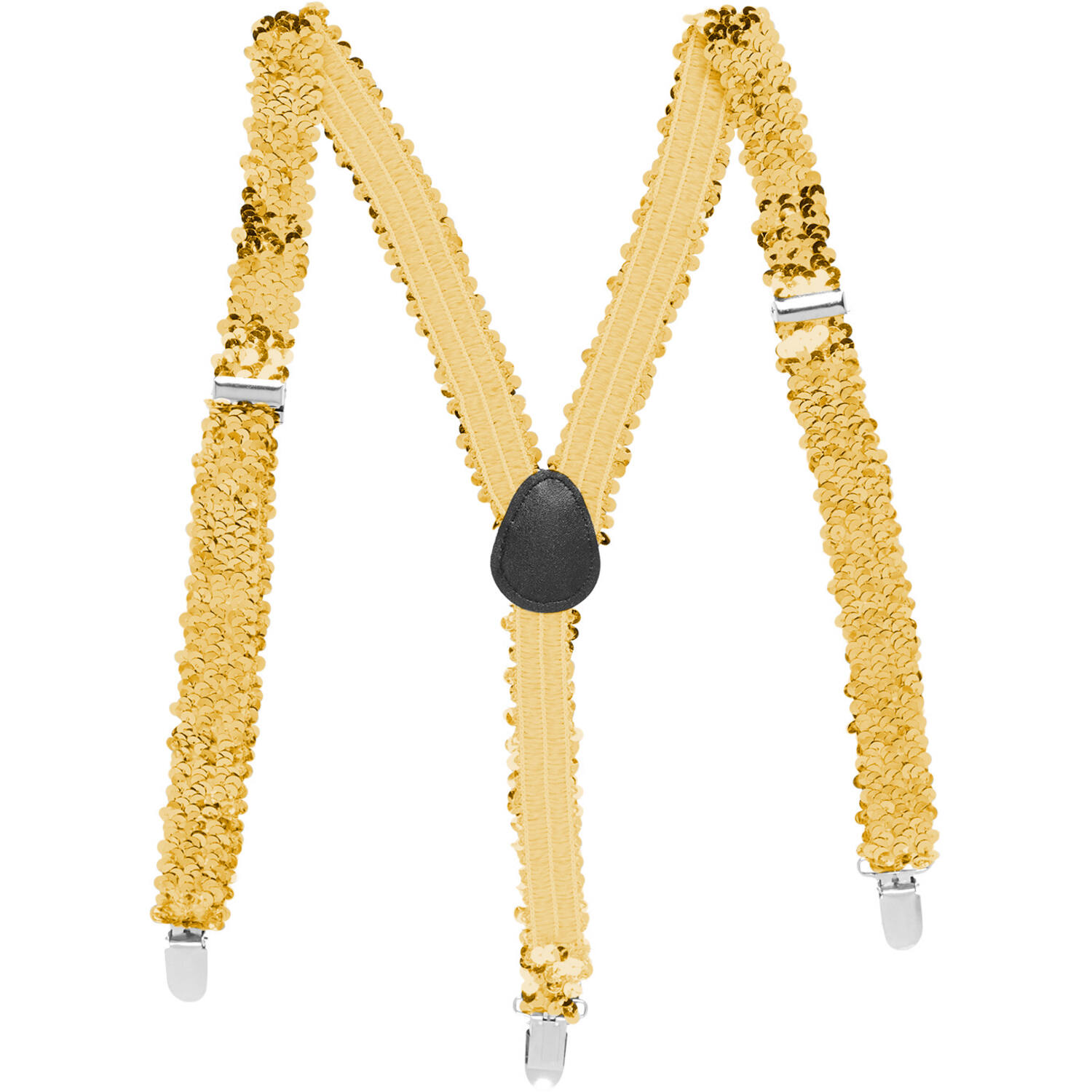 Suspender Sequin Braces - Gold 2.5cm Adult One size