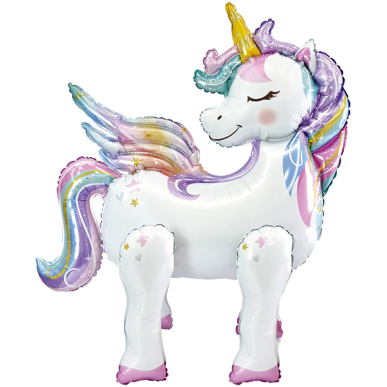 Multi Unicorn Foil Balloon H60 Packaged 55 cm x 63 cm