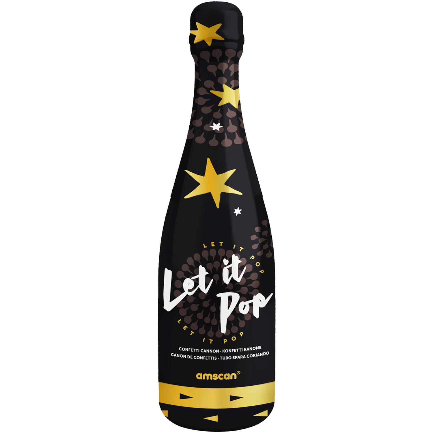 Confetti Bottle Gold Star Foil 32cm