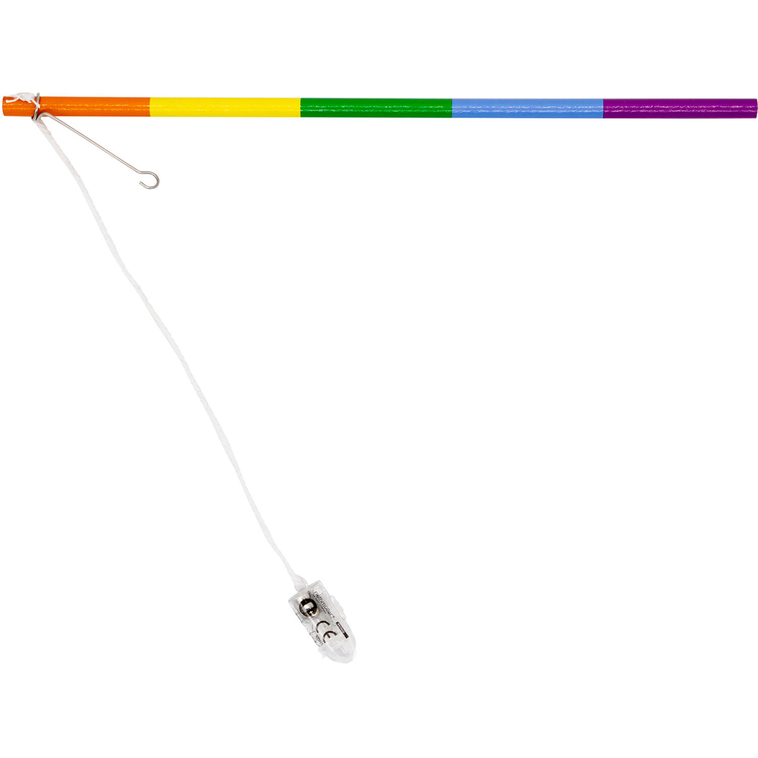 Lantern Stick with LED Light Rainbow Wood 30cm
