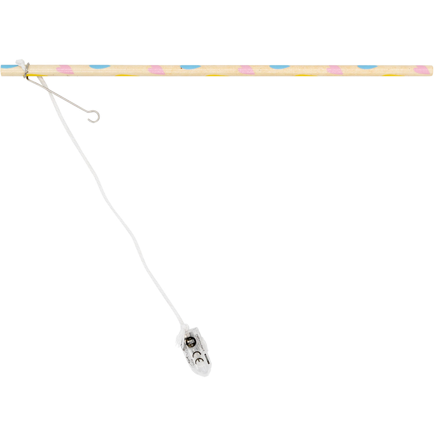 Lantern Stick with LED Light Hearts Wood 30cm