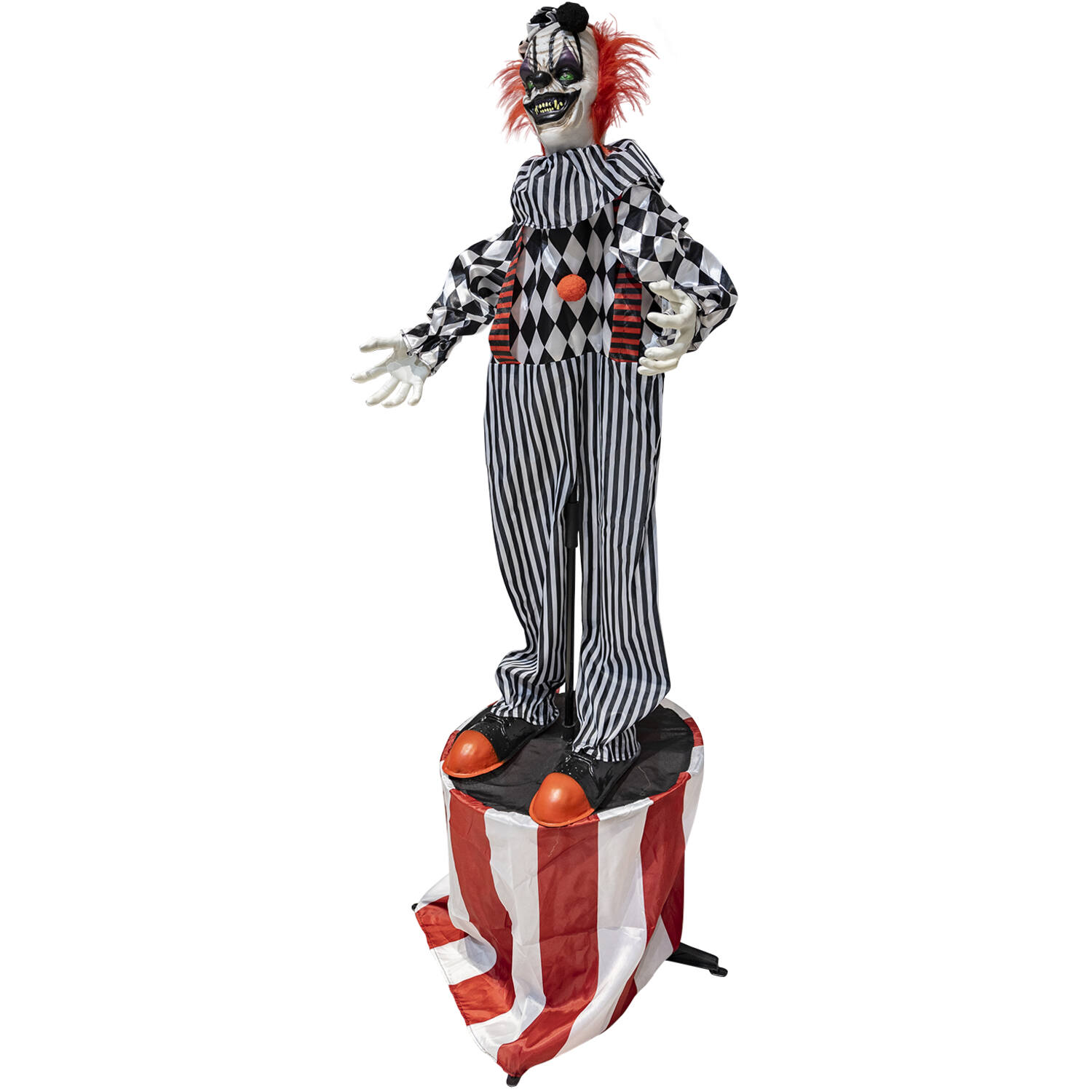 Animatronic Standing Clown on Stage 50 cm x 50 cm x 1.8 m