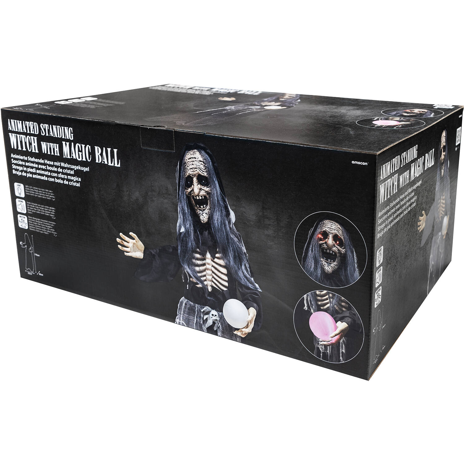 Animatronic Standing Witch with Magic Ball 62 cm x 30 cm x 1.76 m