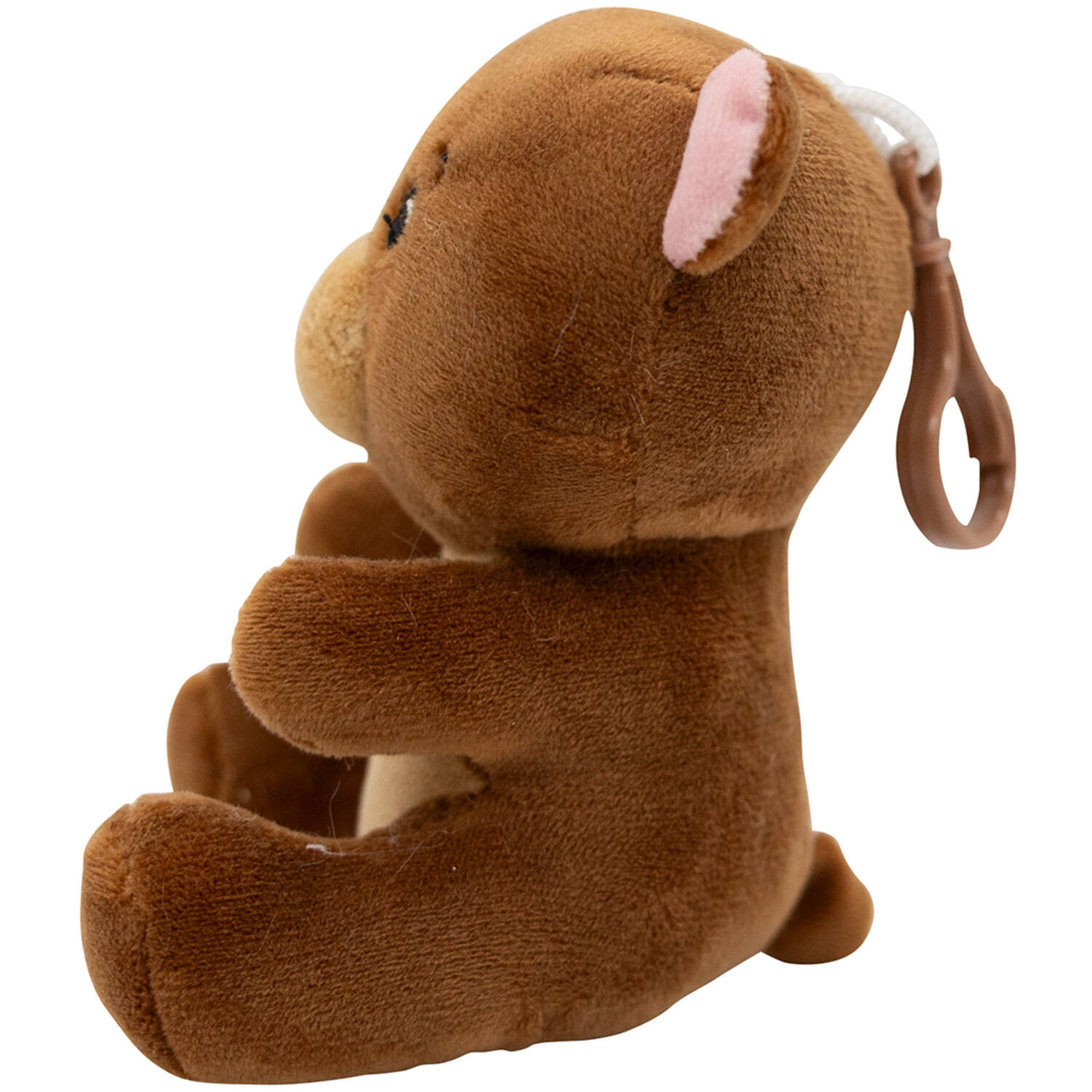 2-in-1 plush toy balloon weight brown bear with hook, 11cm, 90g