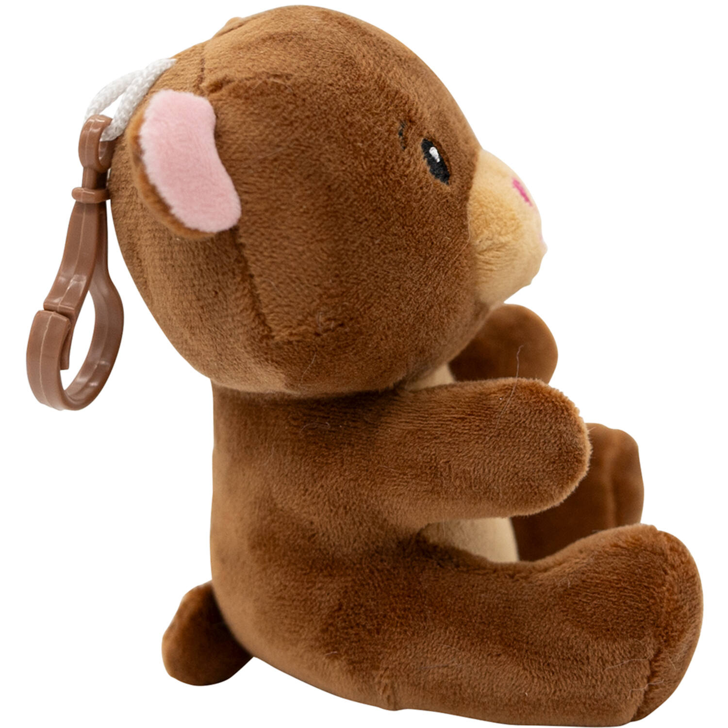 2-in-1 plush toy balloon weight brown bear with hook, 11cm, 90g