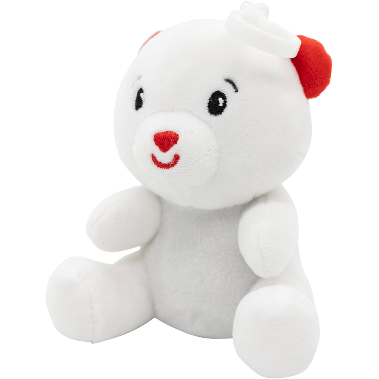 2-in-1 plush toy balloon weight polar bear with hook, 11cm, 90g