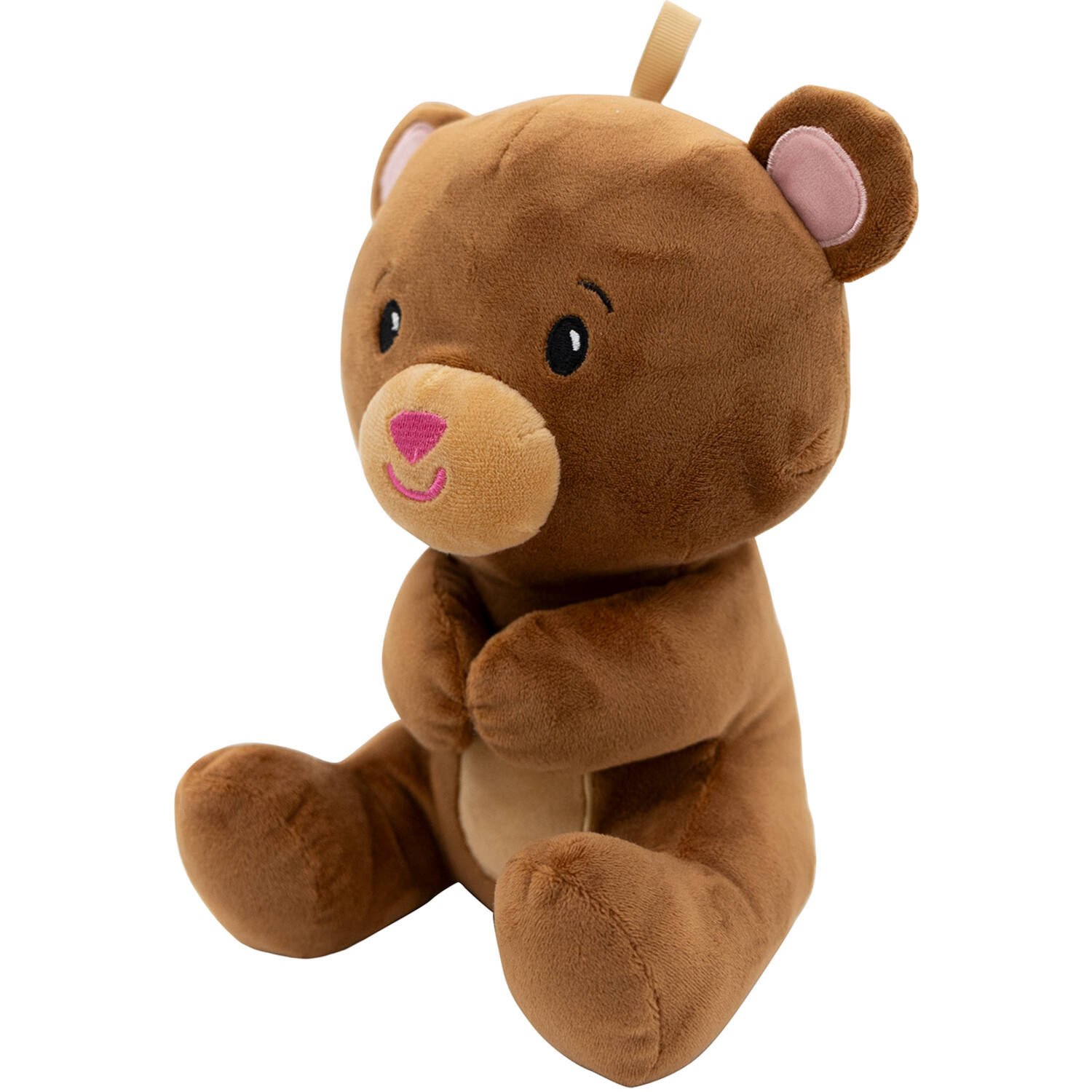 2-in-1 plush toy balloon weight brown bear with loop, 21cm, 170g
