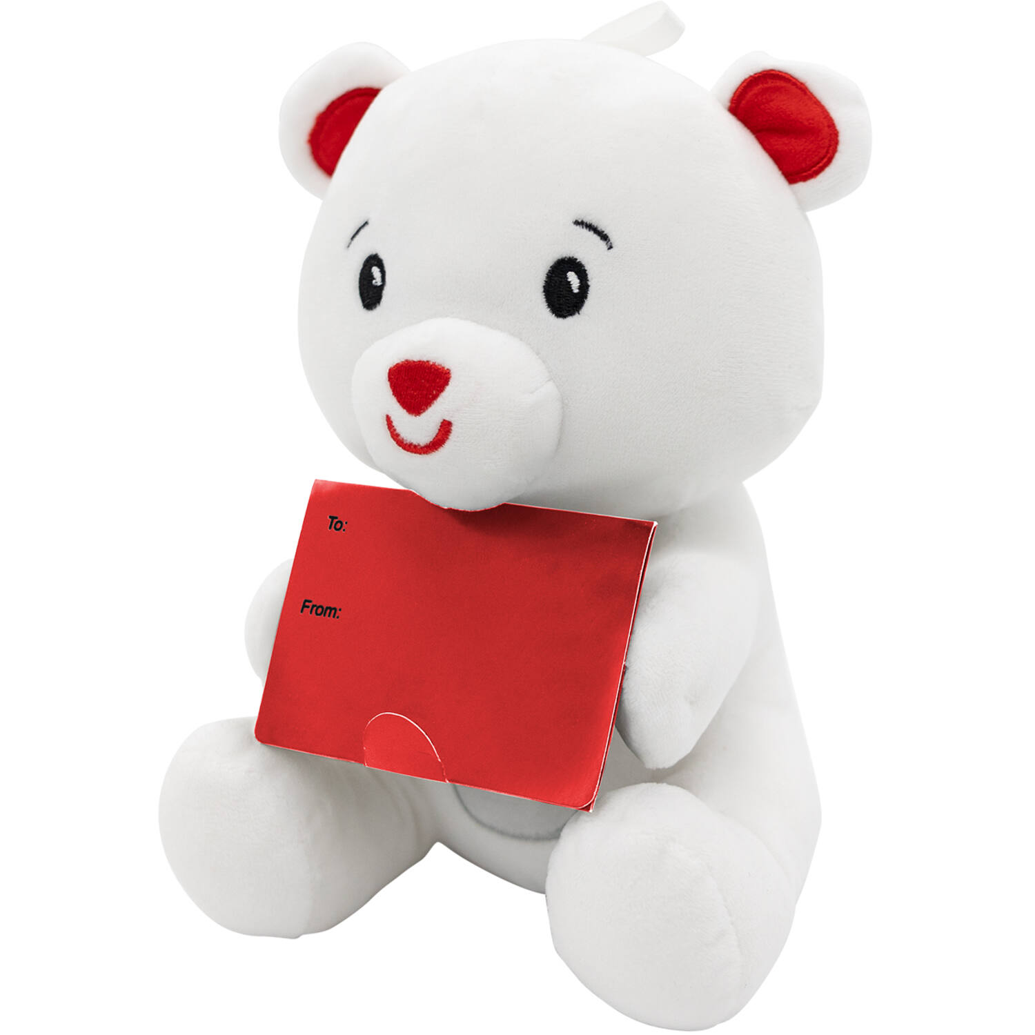 2-in-1 plush toy balloon weight polar bear with loop, 21cm, 170g